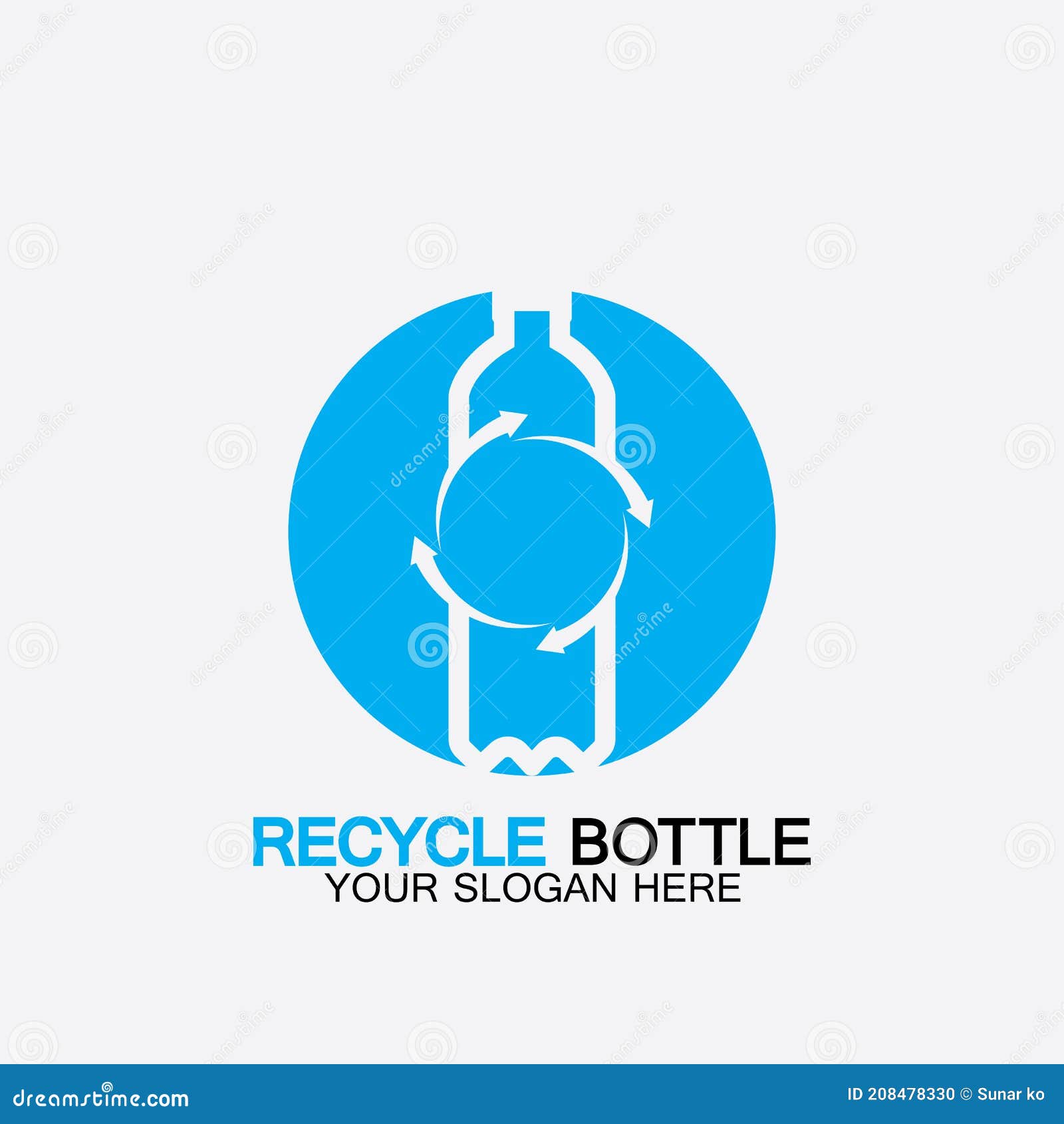 Recycle Plastic Bottle Logo Icon Vector Illustration Design.Bottle with