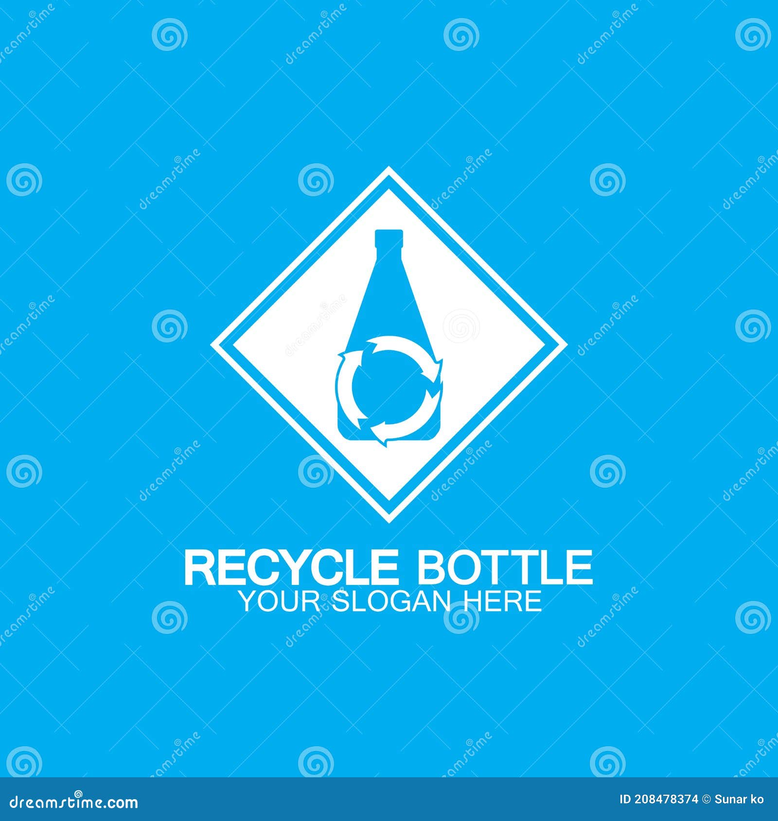 Recycle Plastic Bottle Logo Icon Vector Illustration Design.Bottle with