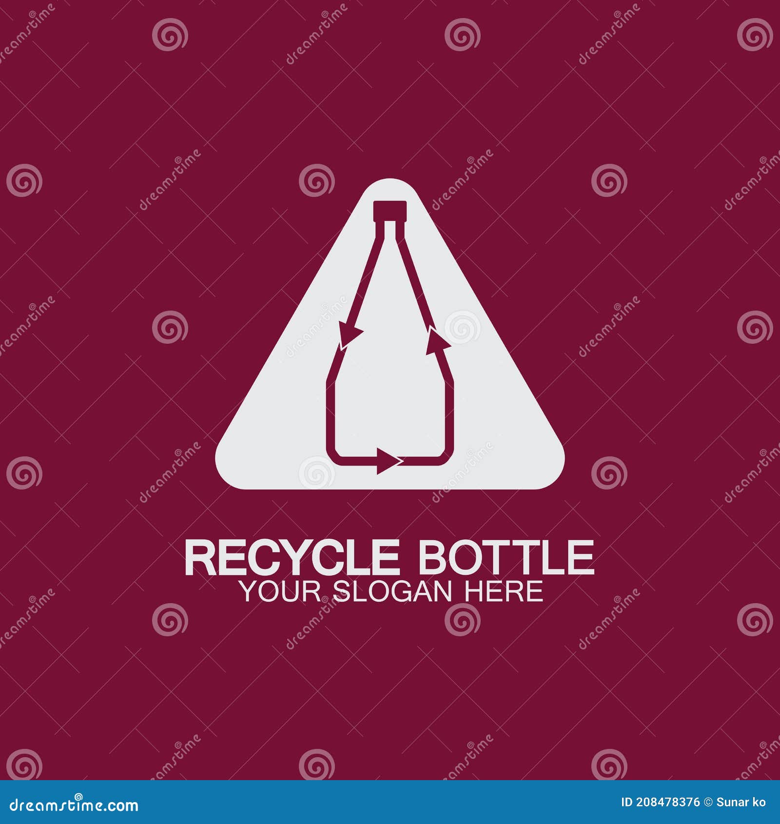 Recycle Plastic Bottle Logo Icon Vector Illustration Design.Bottle with