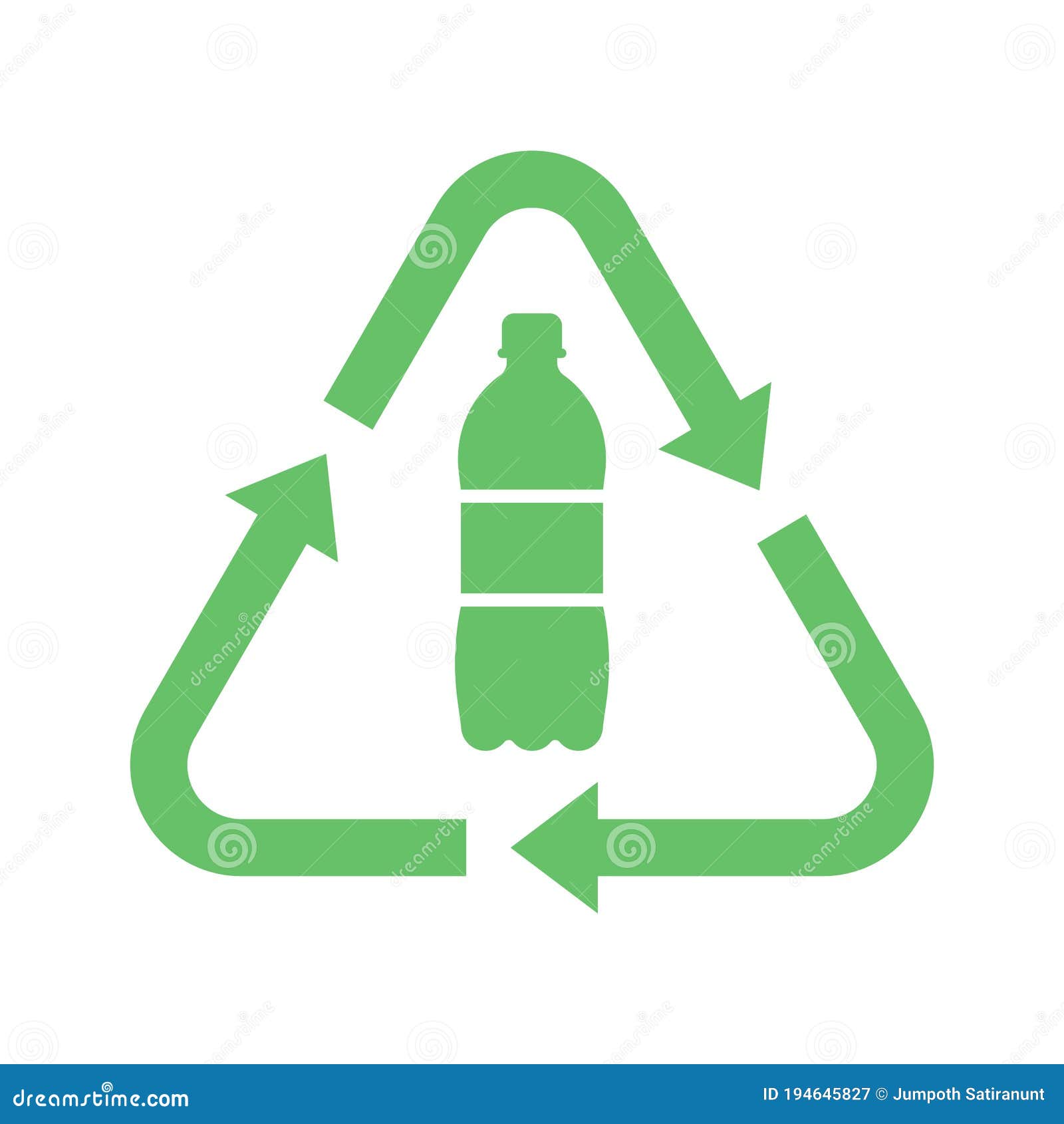 Recycle Plastic Logo Icon, Arrows Pet Bottle Shape Recycling Sign