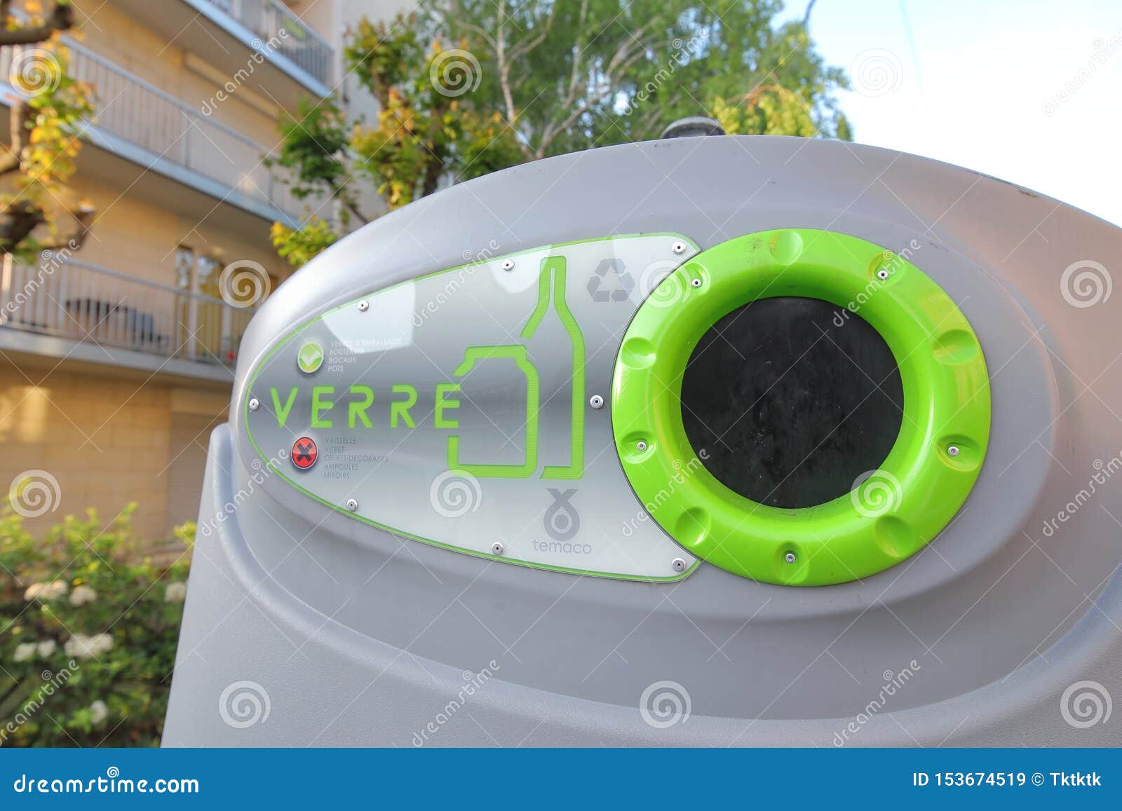 Recycle Rubbish Bin Paris France Editorial Stock Image Image of verre