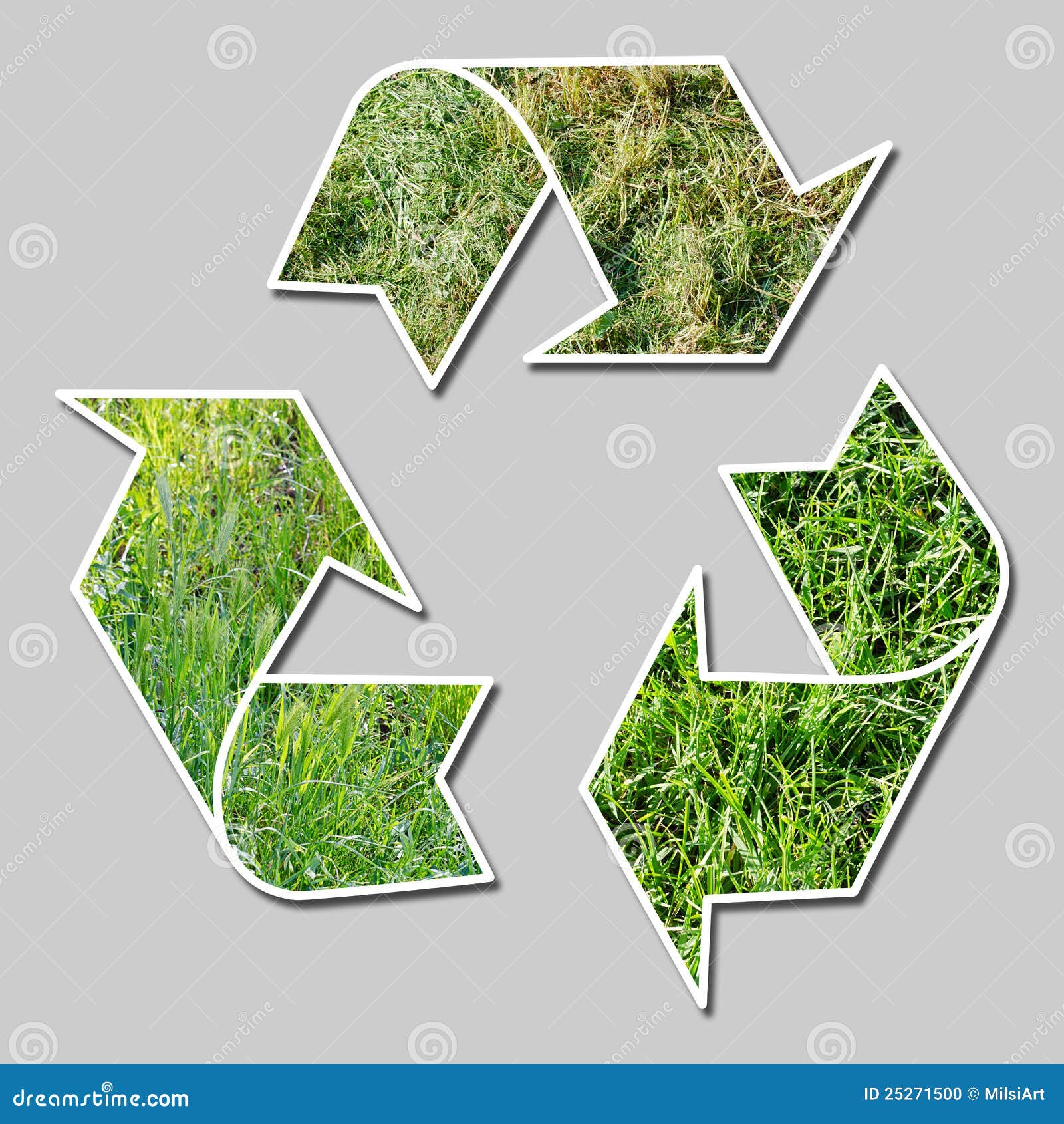 Recycle sign with grass stock photo. Image of business 25271500