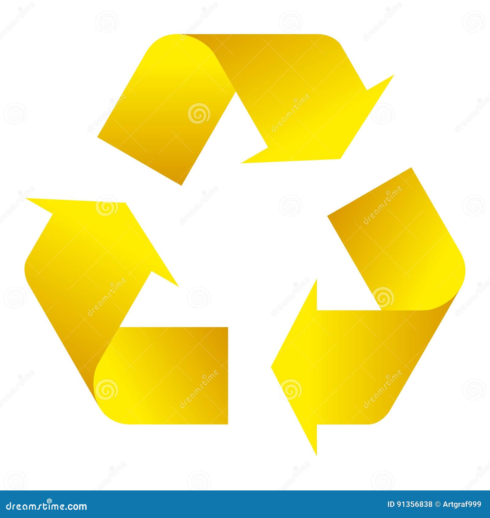 Recycle Symbol of Conservation Yellow Icon Stock Illustration