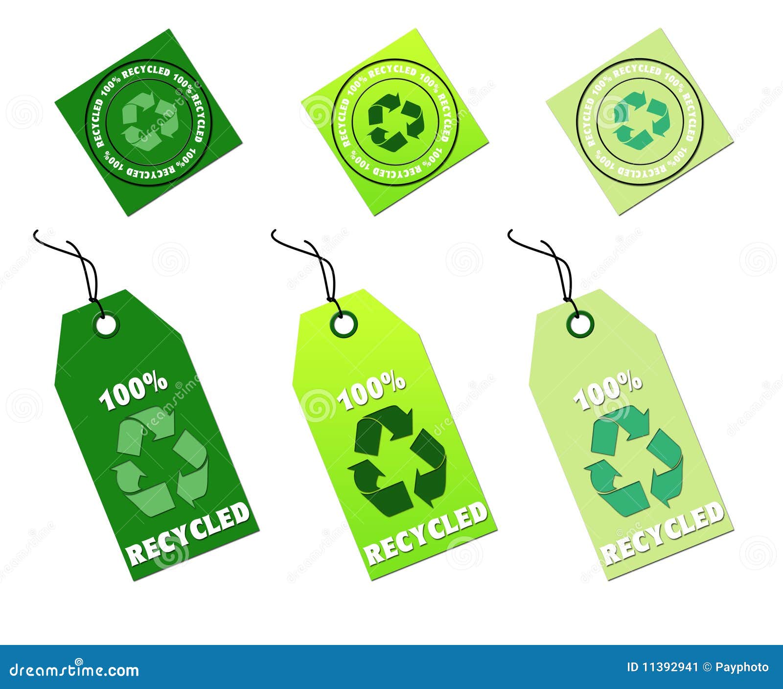 Recycle Tags for Environmental Design Stock Illustration Illustration