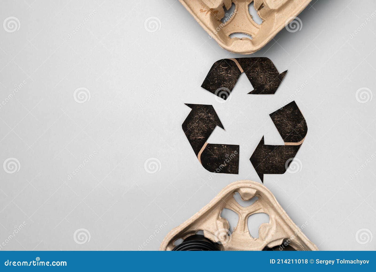 Recycle Takeout Coffee Cups and Trays Ecological Concept Stock Photo