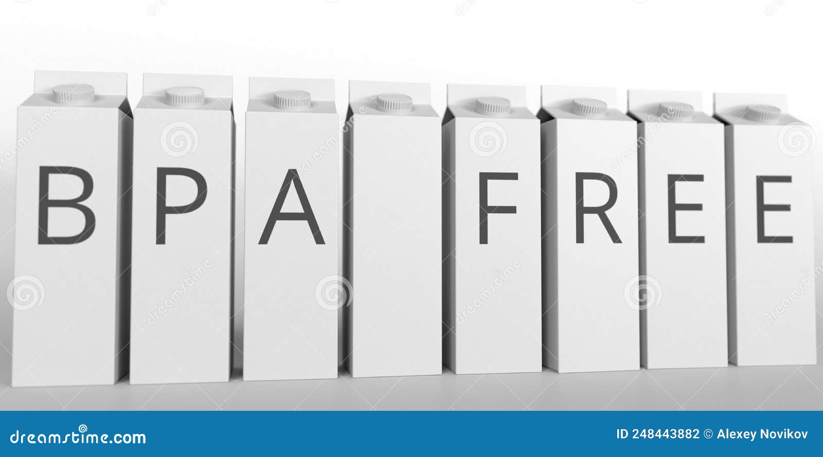 recycled boxes with bpa free text. 3d rendering