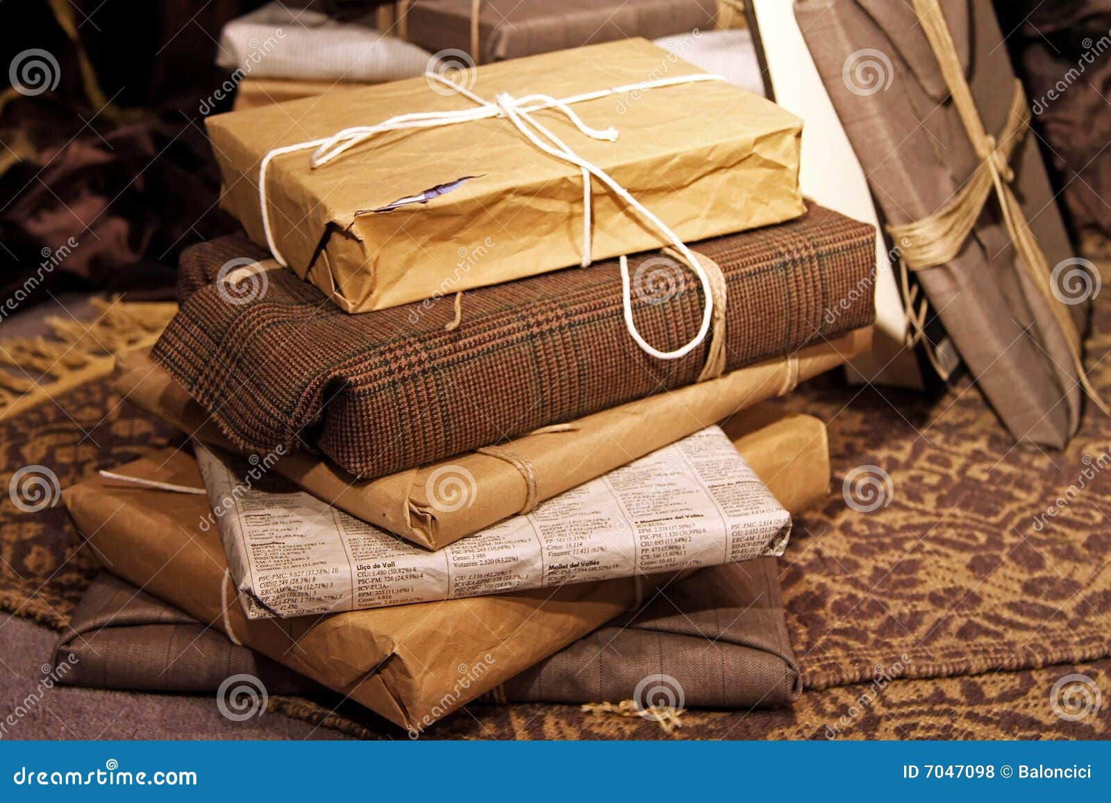 Recycled gifts stock photo. Image of surprise, present 7047098