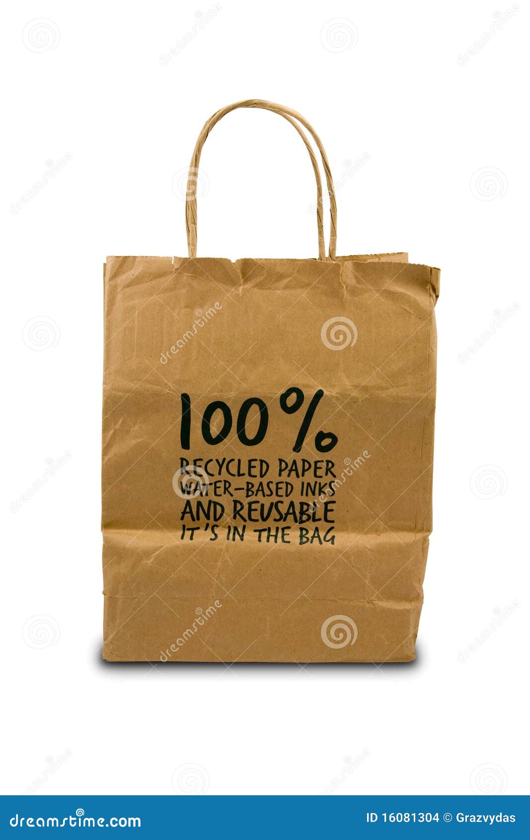Recycled paper bag stock photo. Image of ecology, marketing 16081304