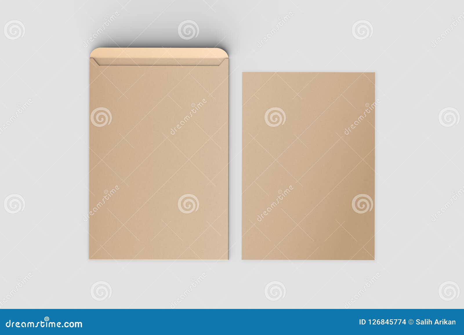 Download Recycled Paper C4 Envelope Mock Up Isolated On Soft Gray Background. 3D Illustration Stock Photo ...