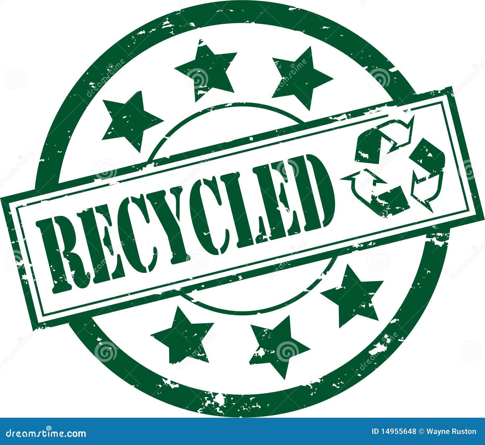 Recycled Rubber Stamp (Vector) Stock Vector Illustration of arrow