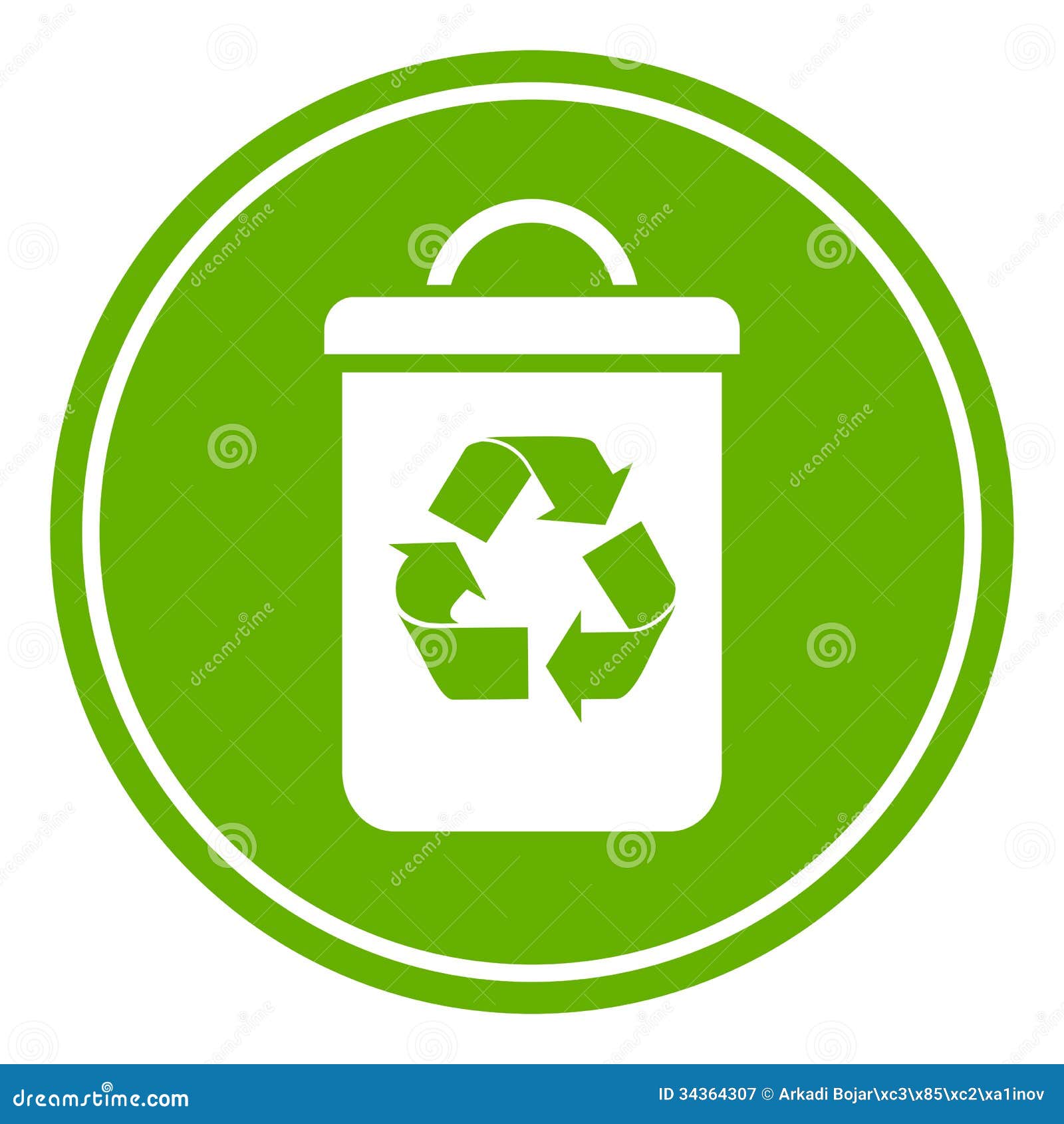 Recycleer afvalbak, vectorpictogram