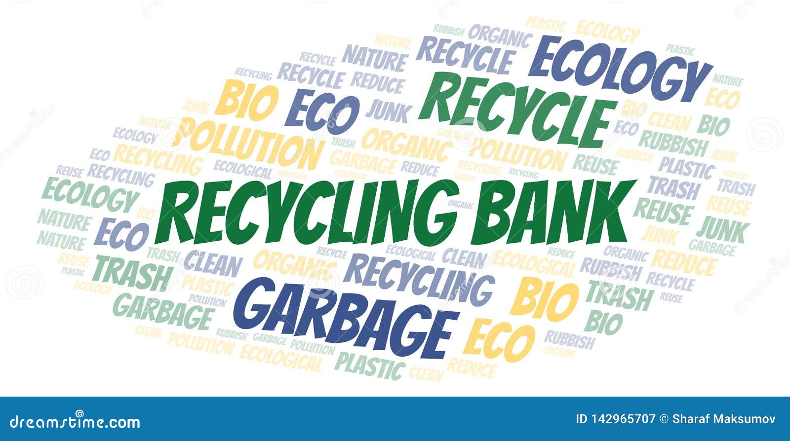Recycling Bank word cloud stock illustration. Illustration of white
