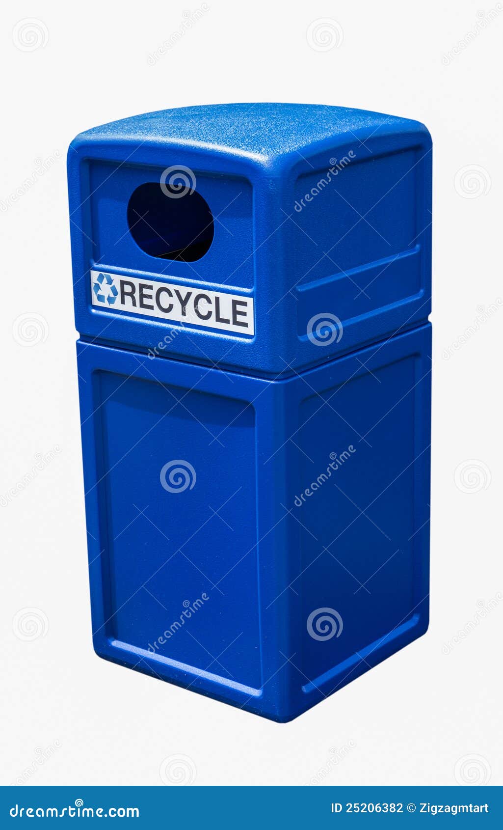 Recycling Bin Blue Plastic Can Stock Photo Image of tools, recycle