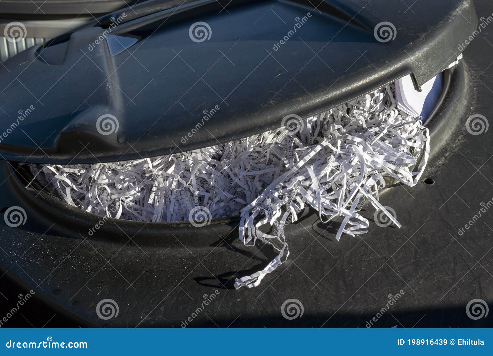 Recycling Bin Full of Shredded Paper Stock Image Image of recycling