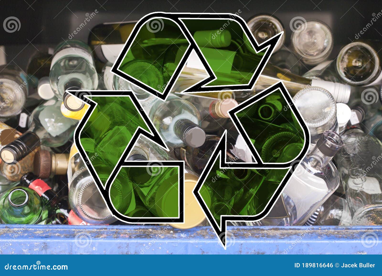 Recycling bin for glass stock photo. Image of ready 189816646