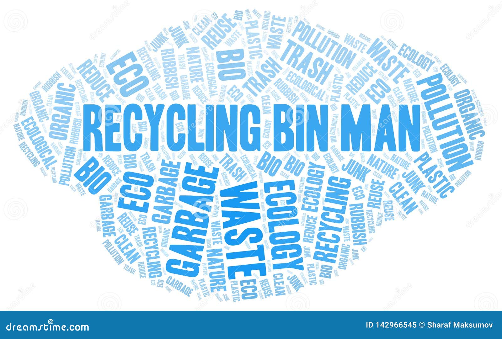 Recycling Bin Man Word Cloud Stock Illustration Illustration of