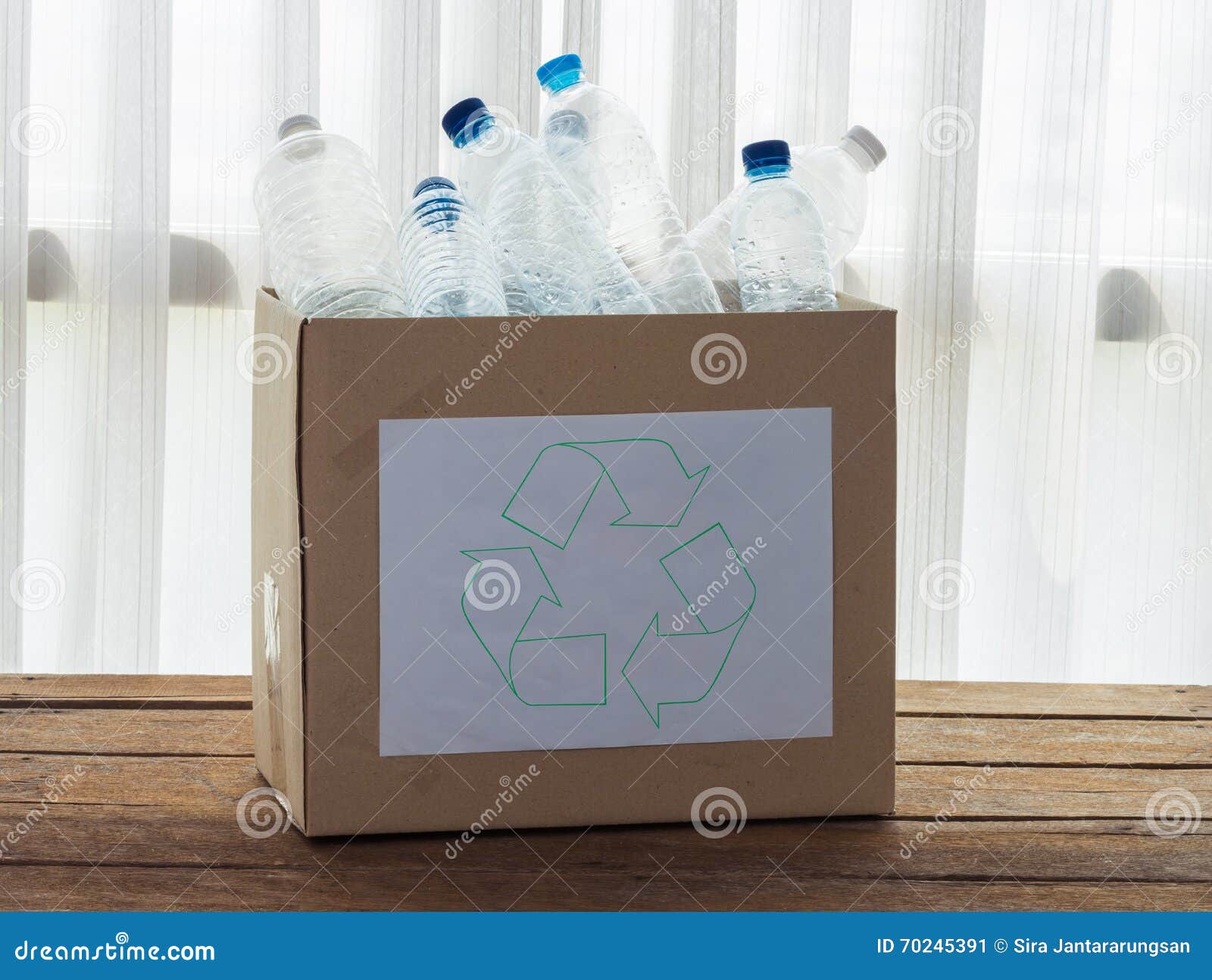 Recycling Box Filled with Clear Plastic Containers Stock Image Image