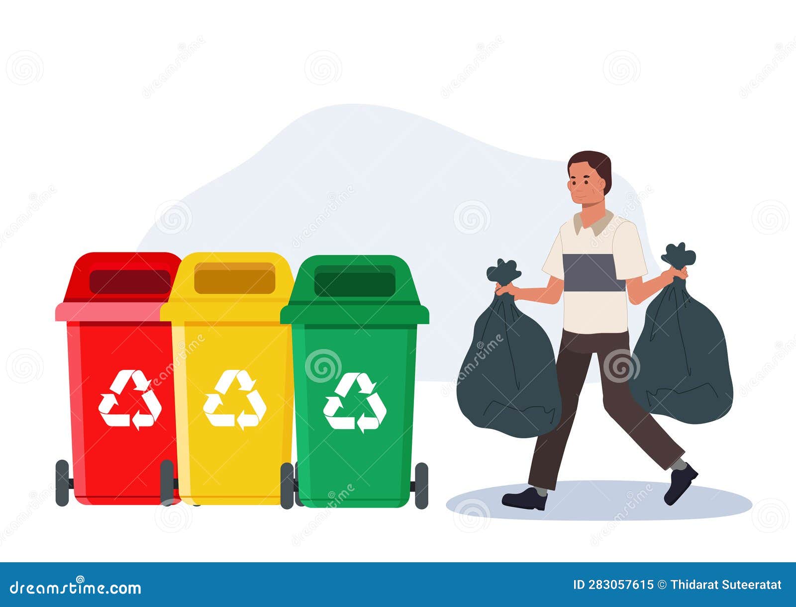 Trash bin bags composition Royalty Free Vector Image