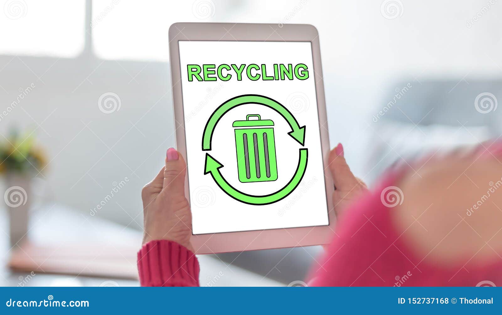 Recycling Concept on a Tablet Stock Photo Image of tablet, digital