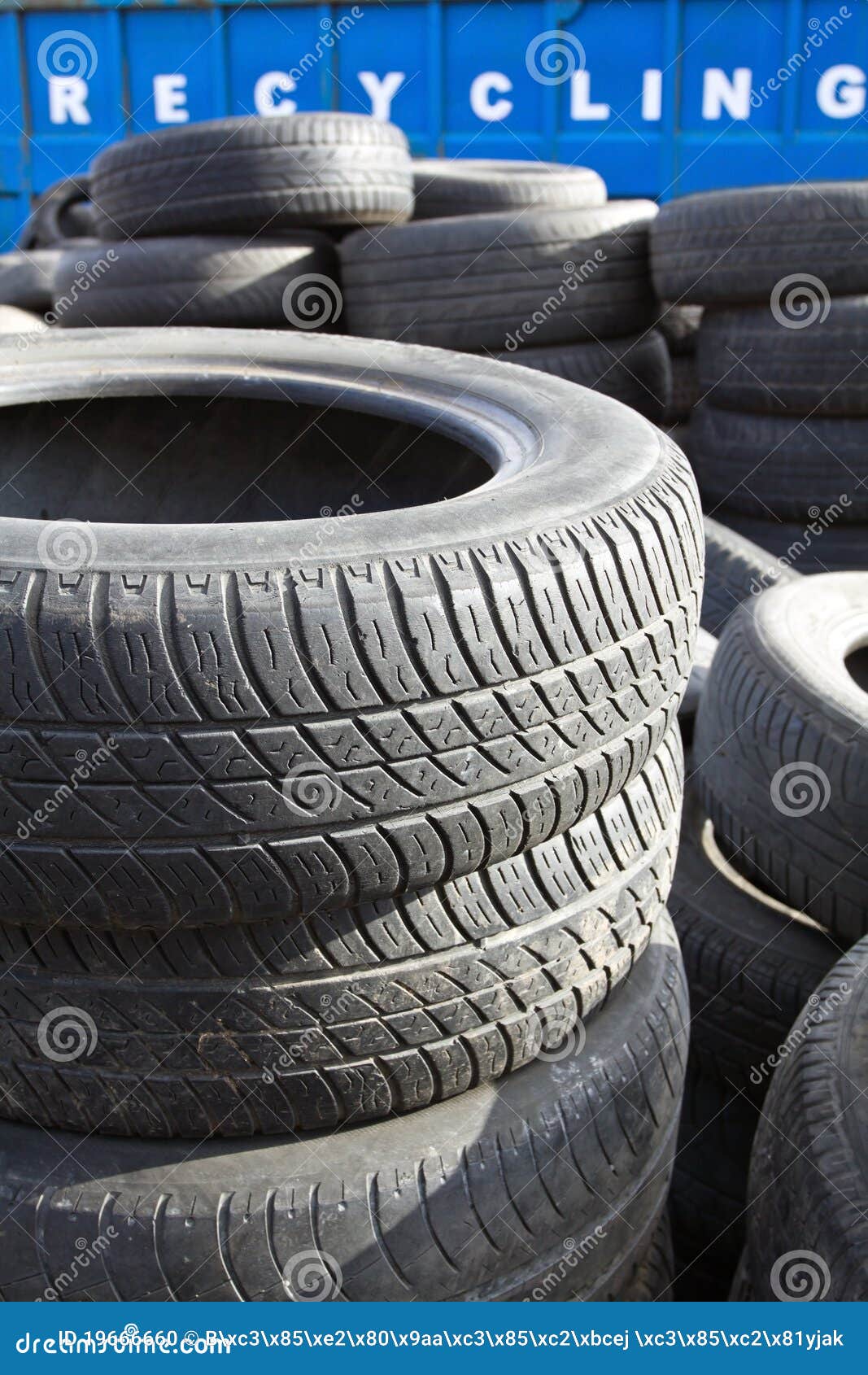 Recycling Container and Tires Stock Photo Image of tyre, trash 19666660