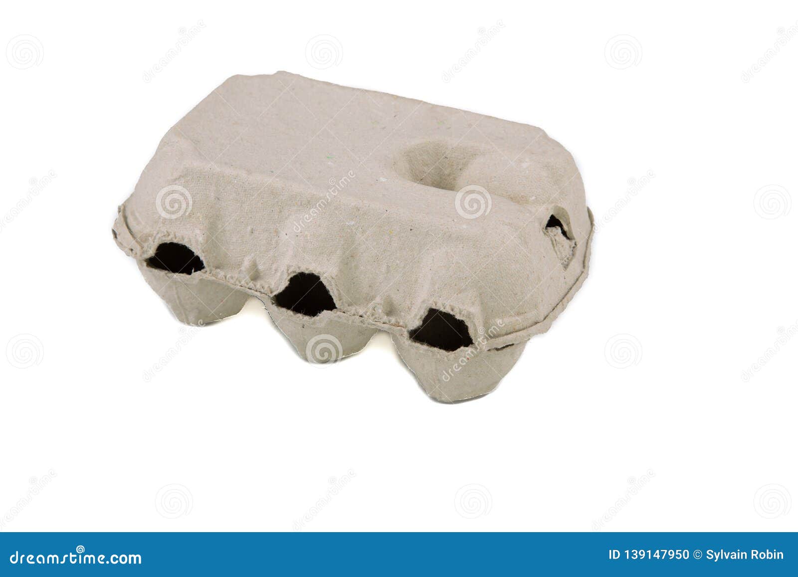 Recycling Egg Box Empty in Carton in White Background Stock Photo