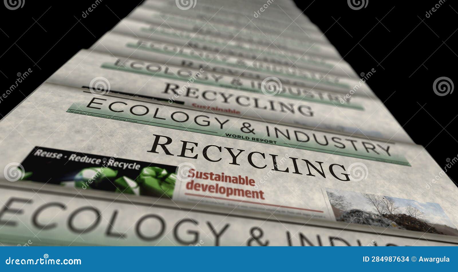Recycling Environment and Ecology Newspaper Printing Media Stock