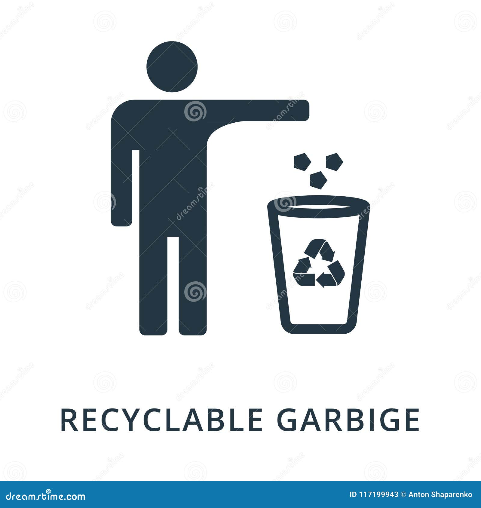 recycling garbige icon. flat style icon . ui.  of recycling garbige icon. pictogram  on white. ready to
