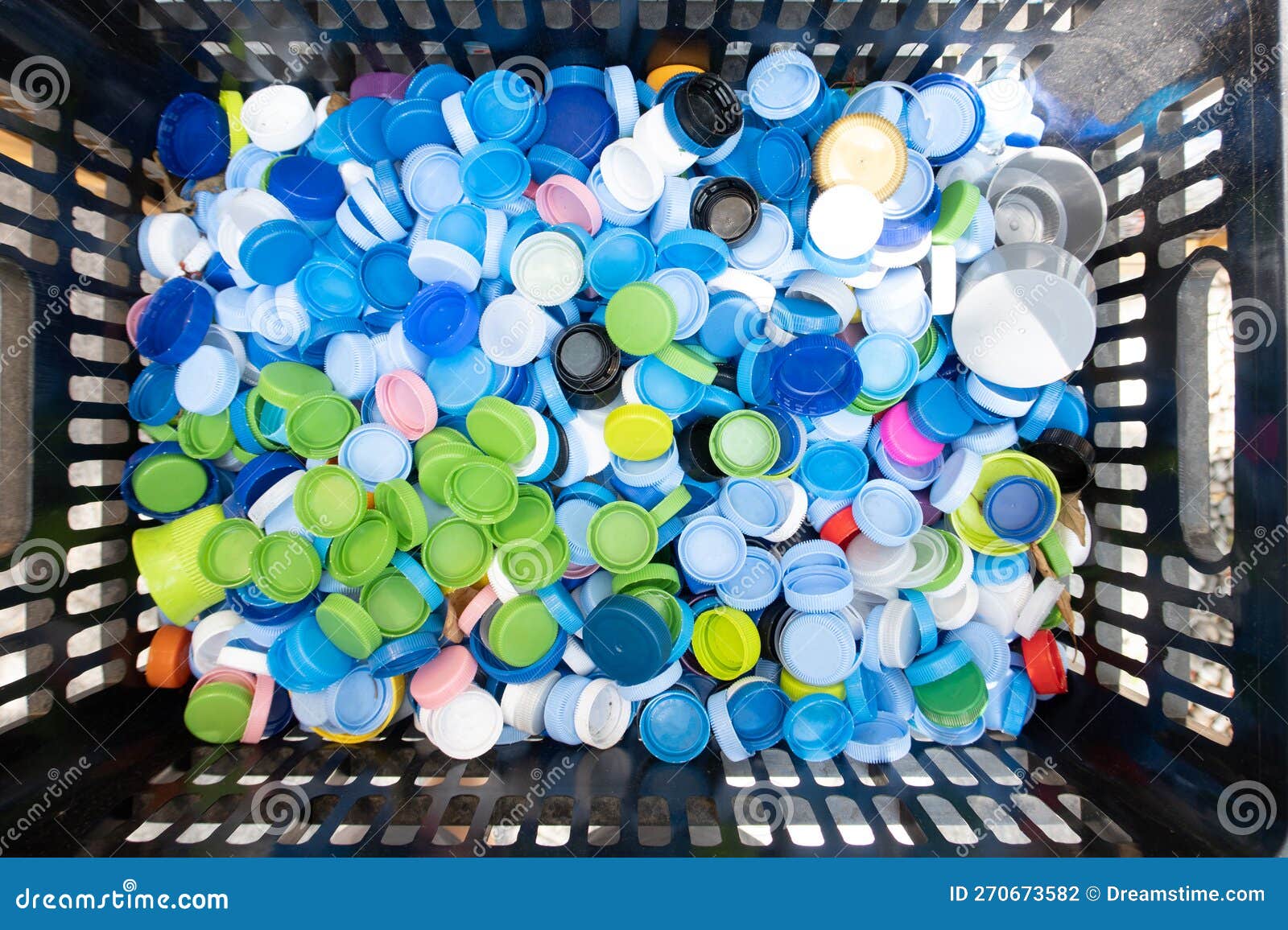 Recycling plastic stock photo. Image of center, caps 270673582