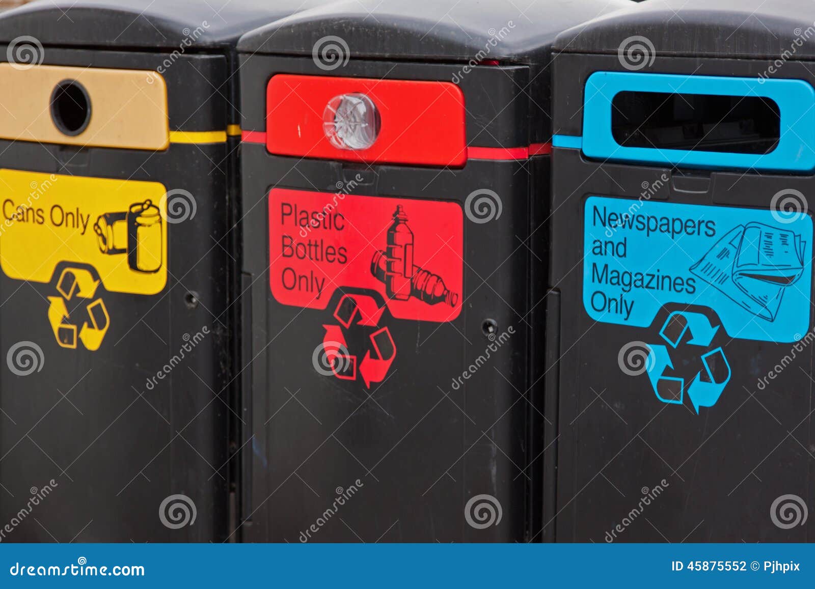 Recycling receptacles stock photo. Image of reclaim, green 45875552