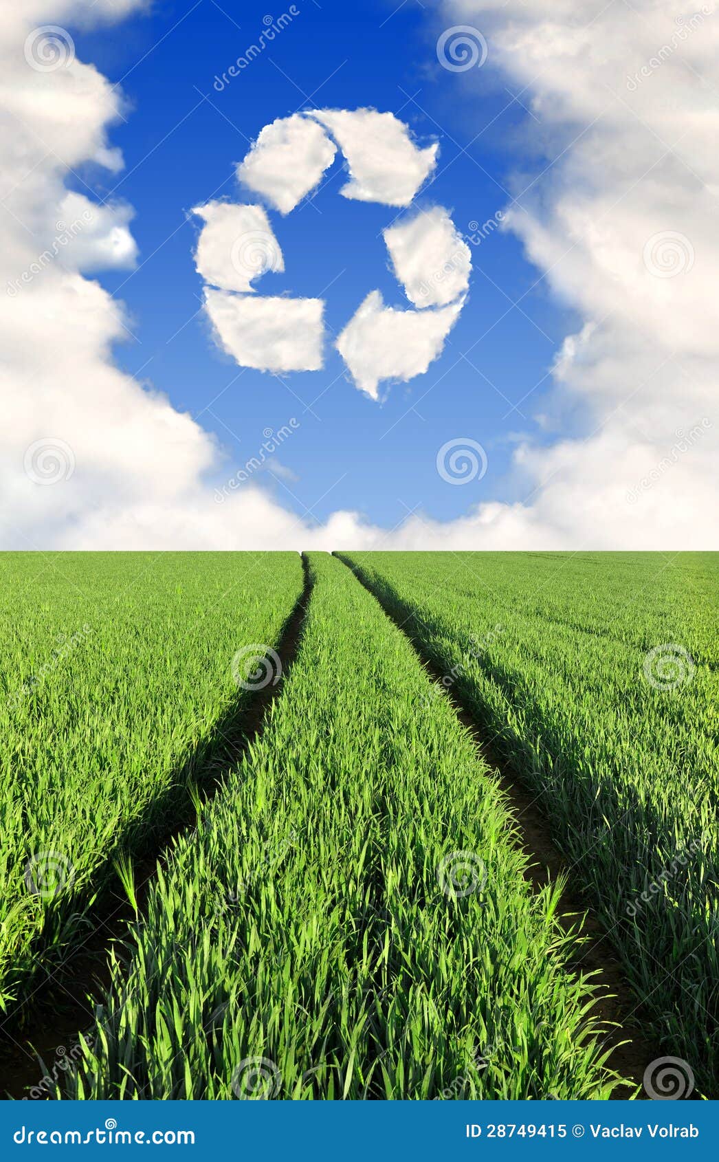 Recycling Symbol from Clouds Stock Image Image of paradise, path