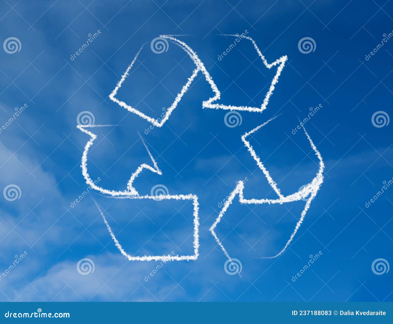 Recycling Symbol from Clouds in the Sky Stock Image Image of save