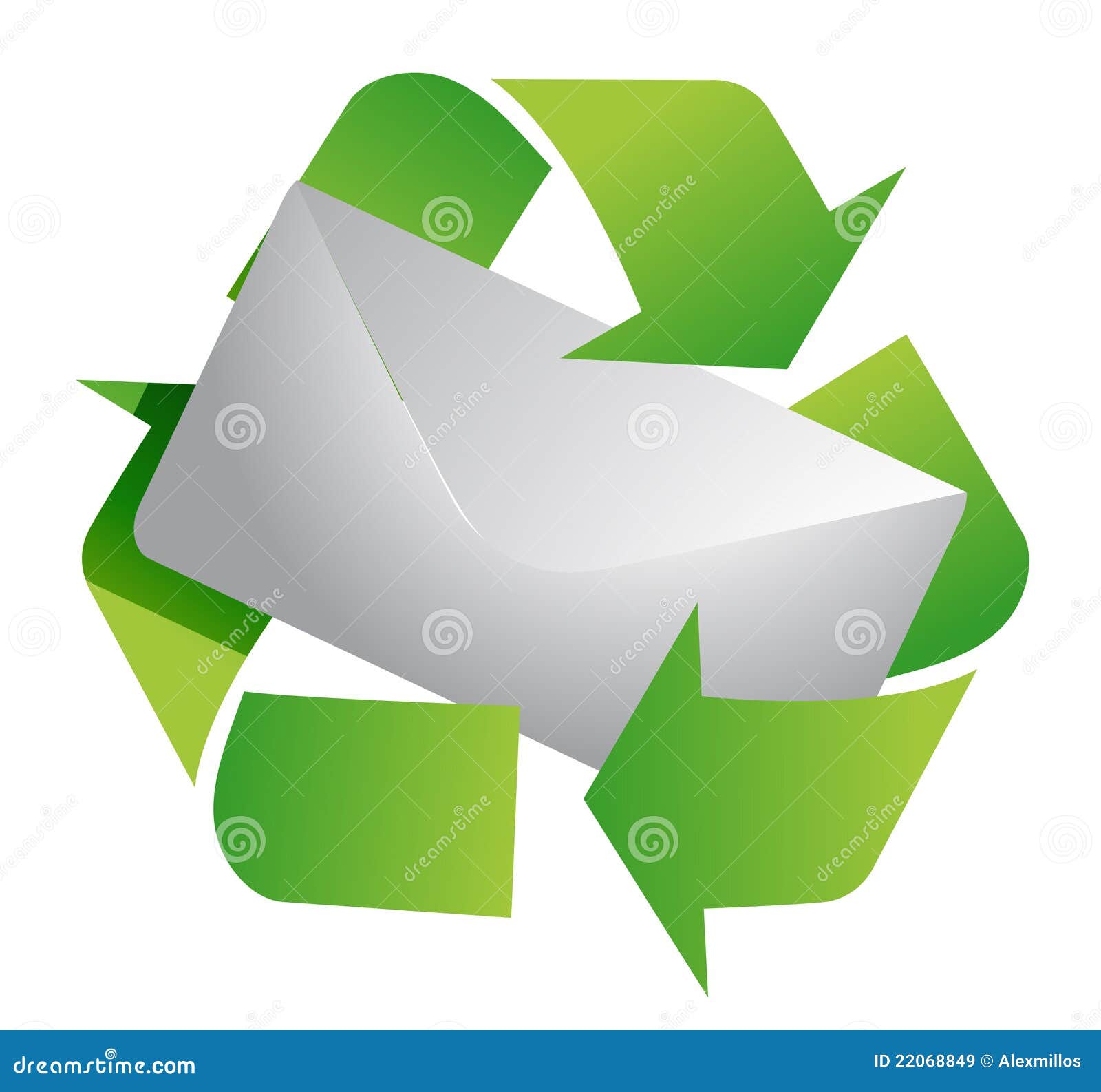 Recycling Symbol and Letter Illustration Design Stock Vector