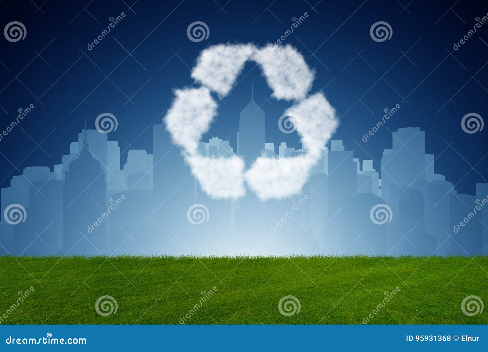 The Recycling Symbol Made from Clouds Stock Illustration Illustration