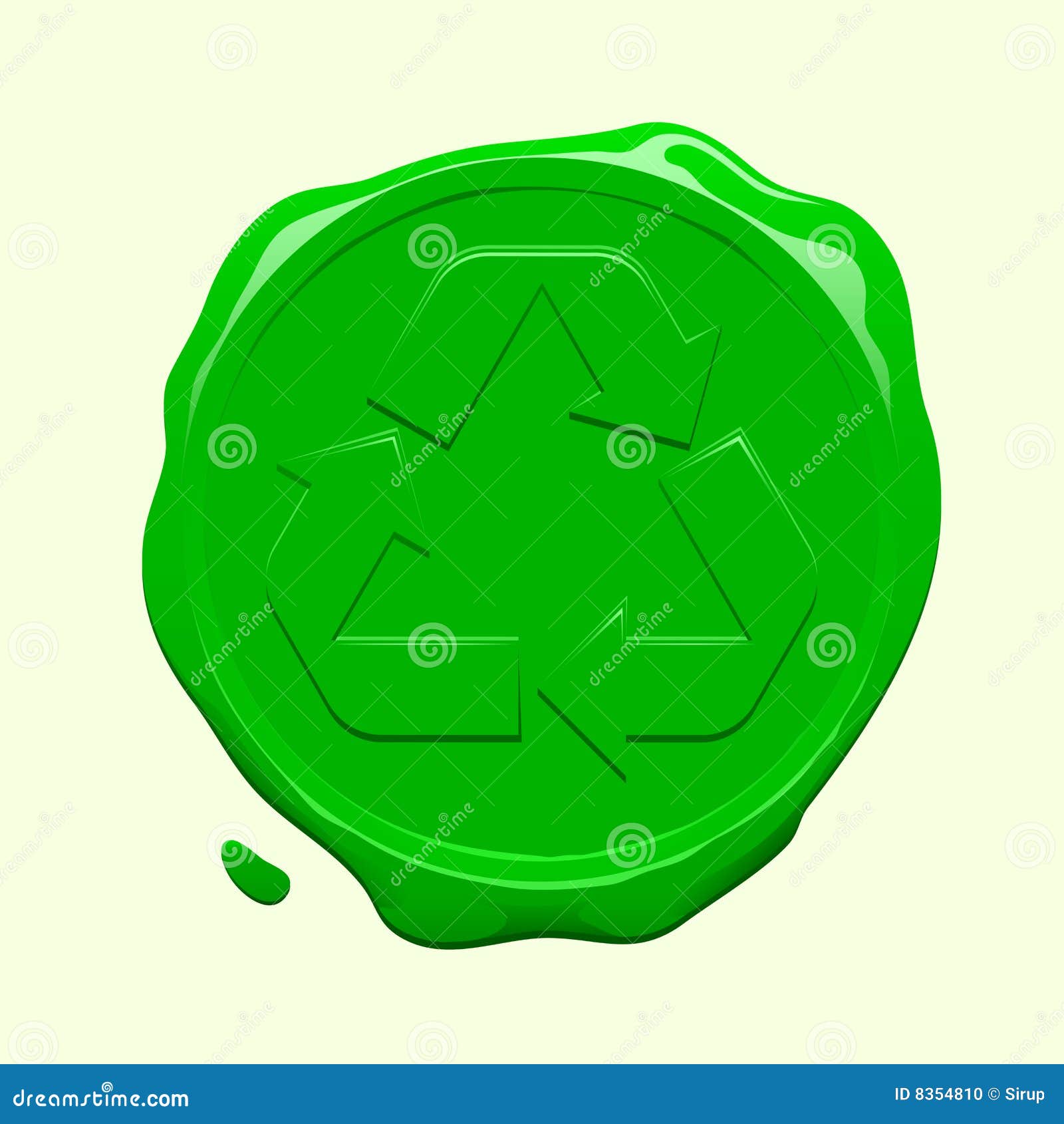Recycling symbol wax seal stock vector. Illustration of seal 8354810