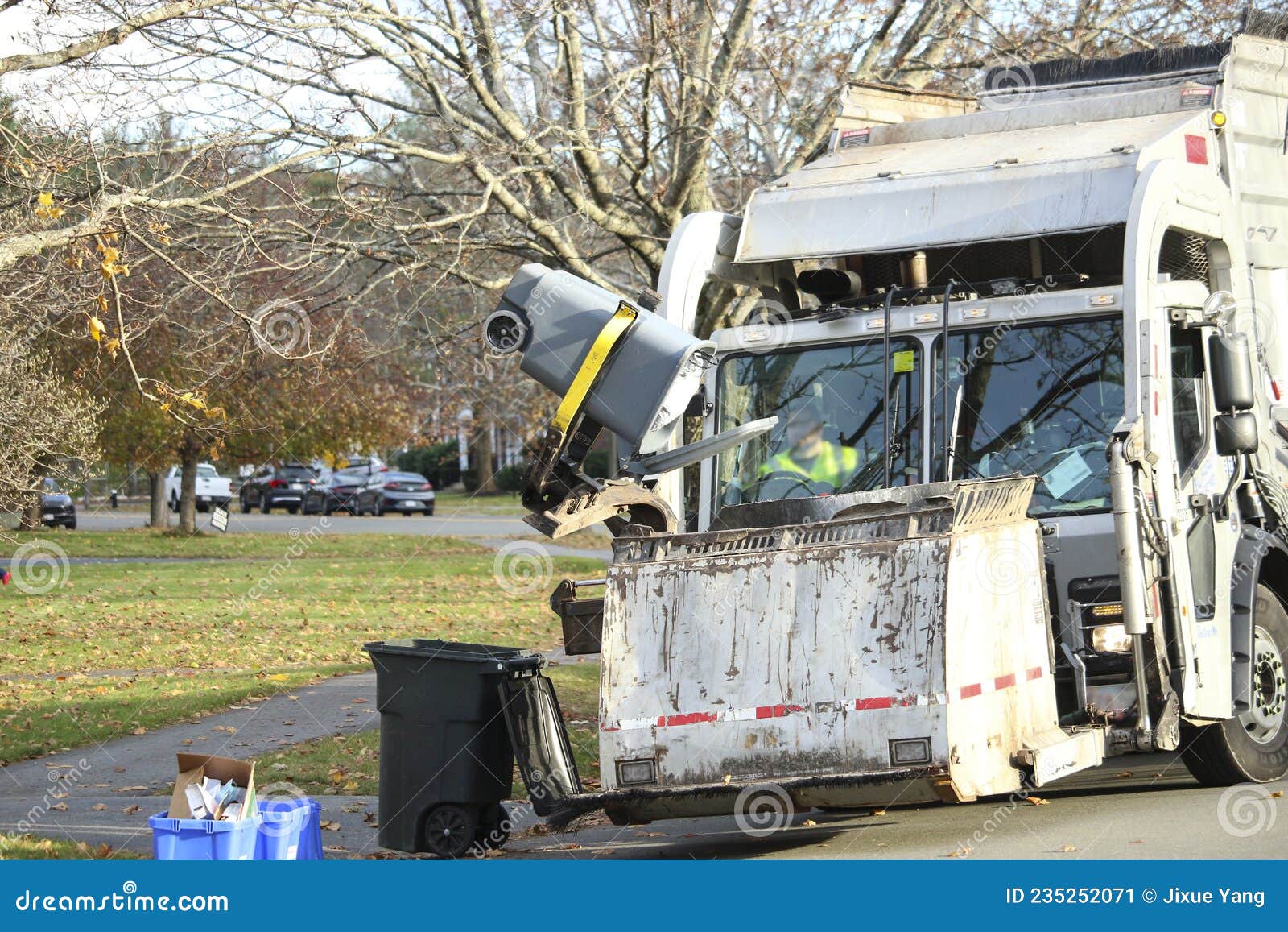 Recycling Truck in Working editorial photo. Image of trucking 235252071