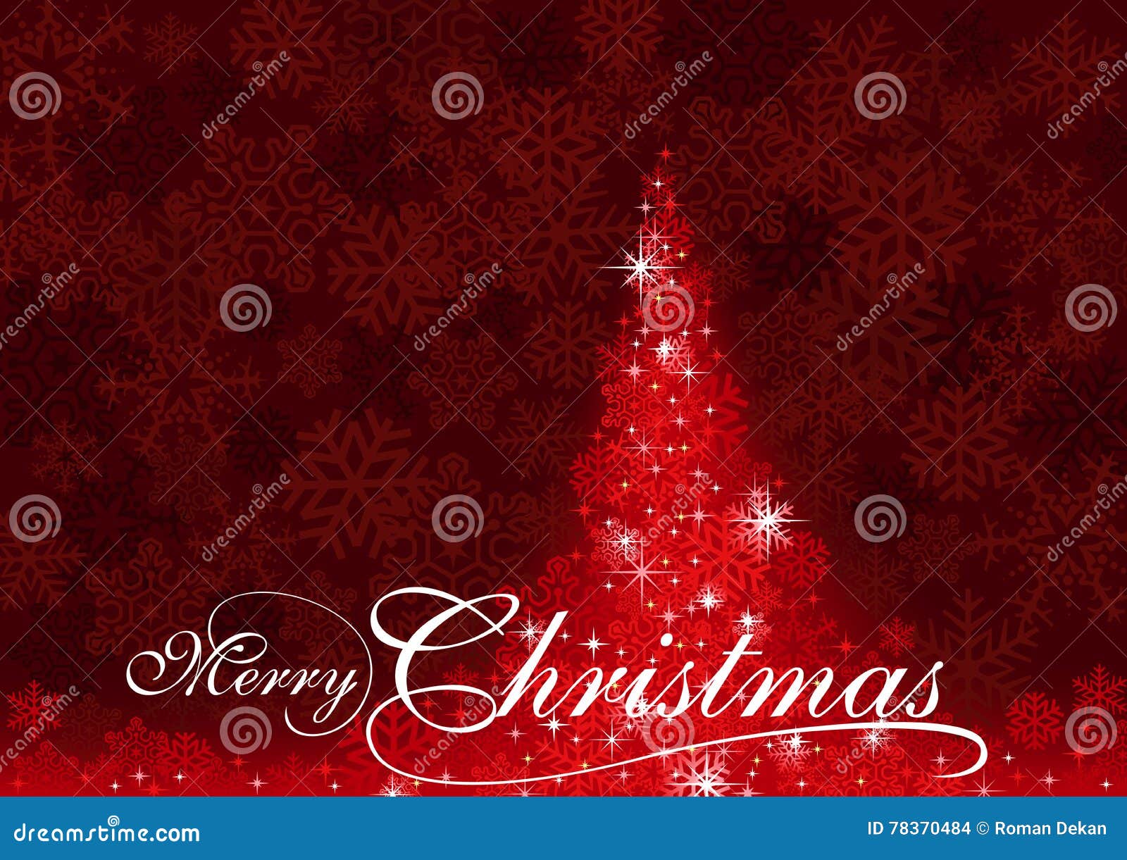 Red Abstract Christmas Tree Stock Vector Illustration of snowing