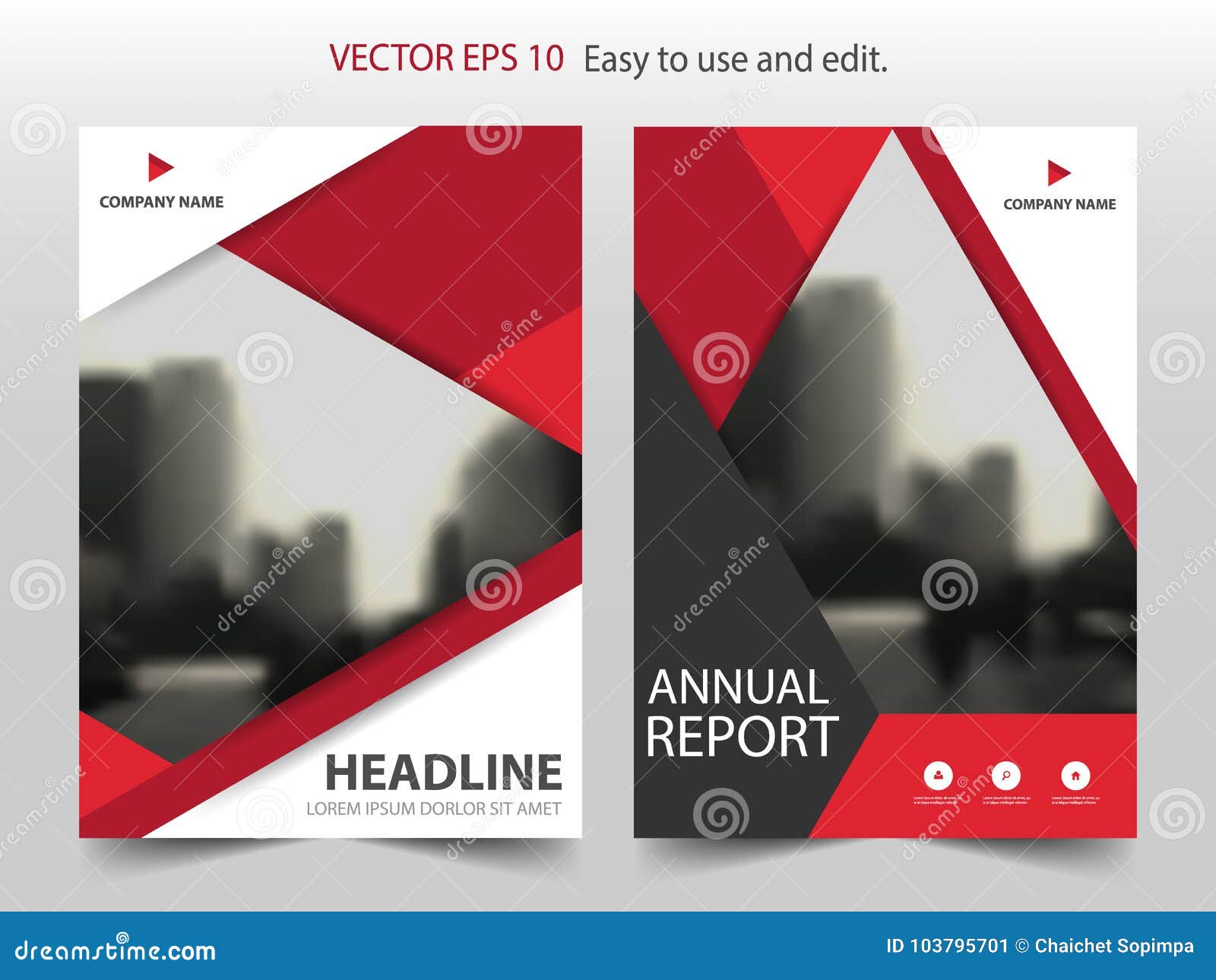 red abstract triangle brochure annual report  template . business flyers infographic magazine poster.abstract layout