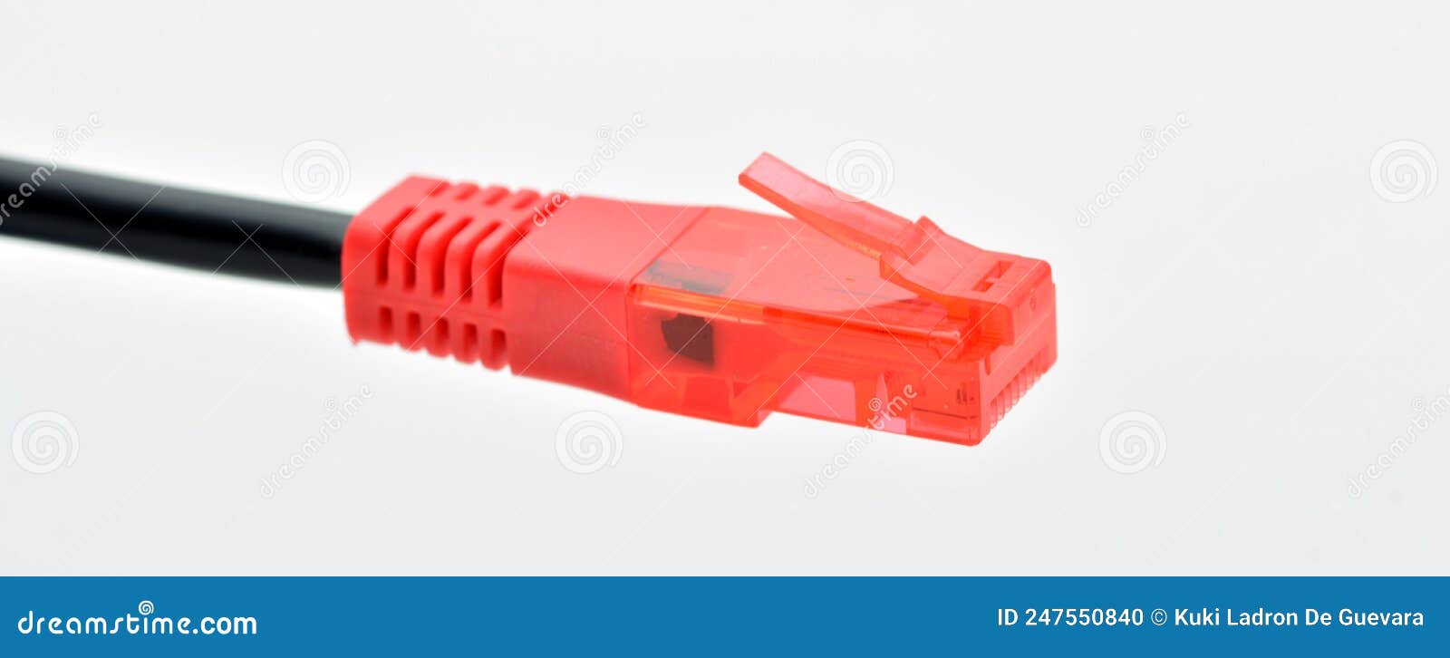 red adsl connector cable,  on white