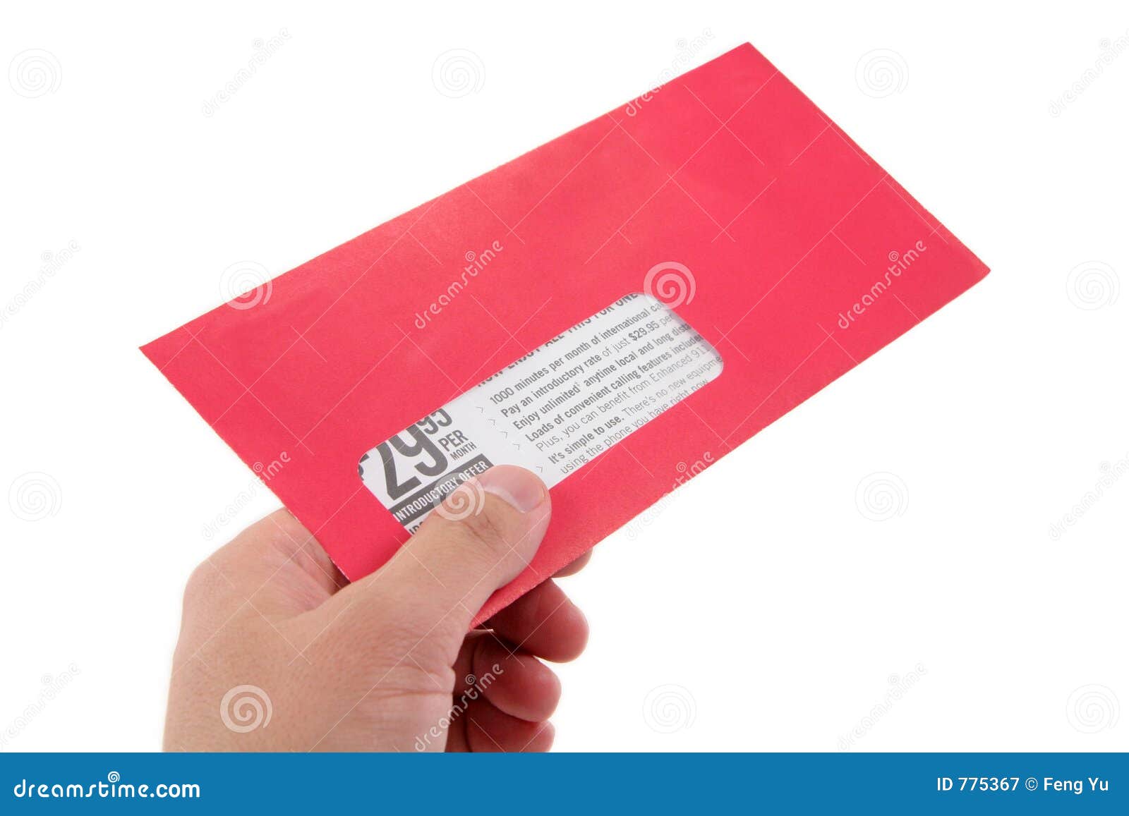 Red advertising envelope stock image. Image of junk, business 775367
