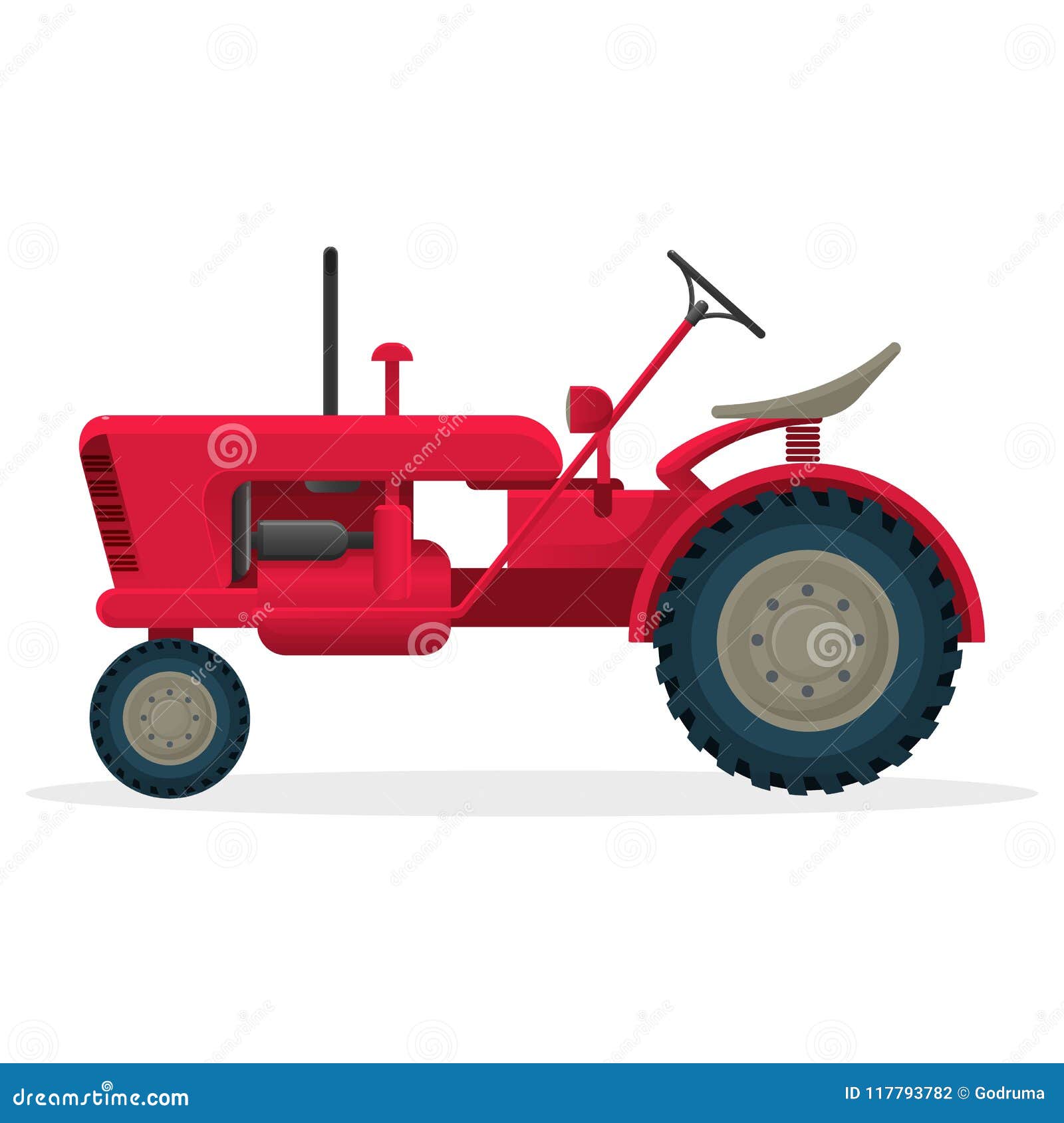 Red Agricultural Tractor and Wagon Illustration 11630243 PNG