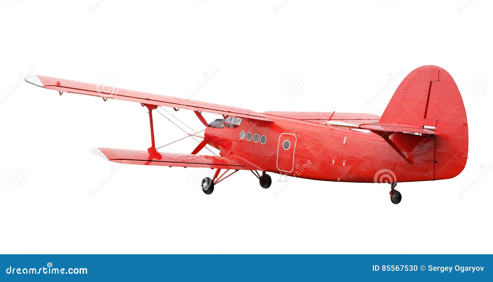 Red Airplane Biplane with Piston Engine Stock Photo Image of wing