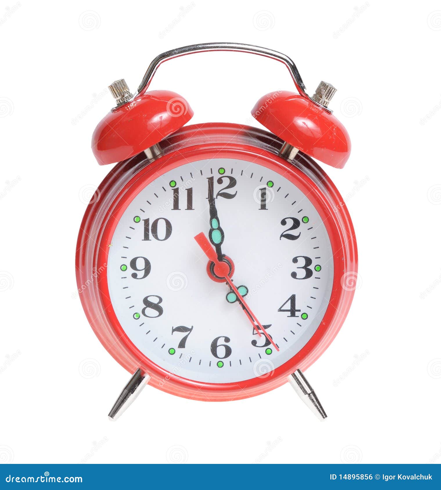 Red alarm clock isolated stock photo. Image of chrome - 14895856