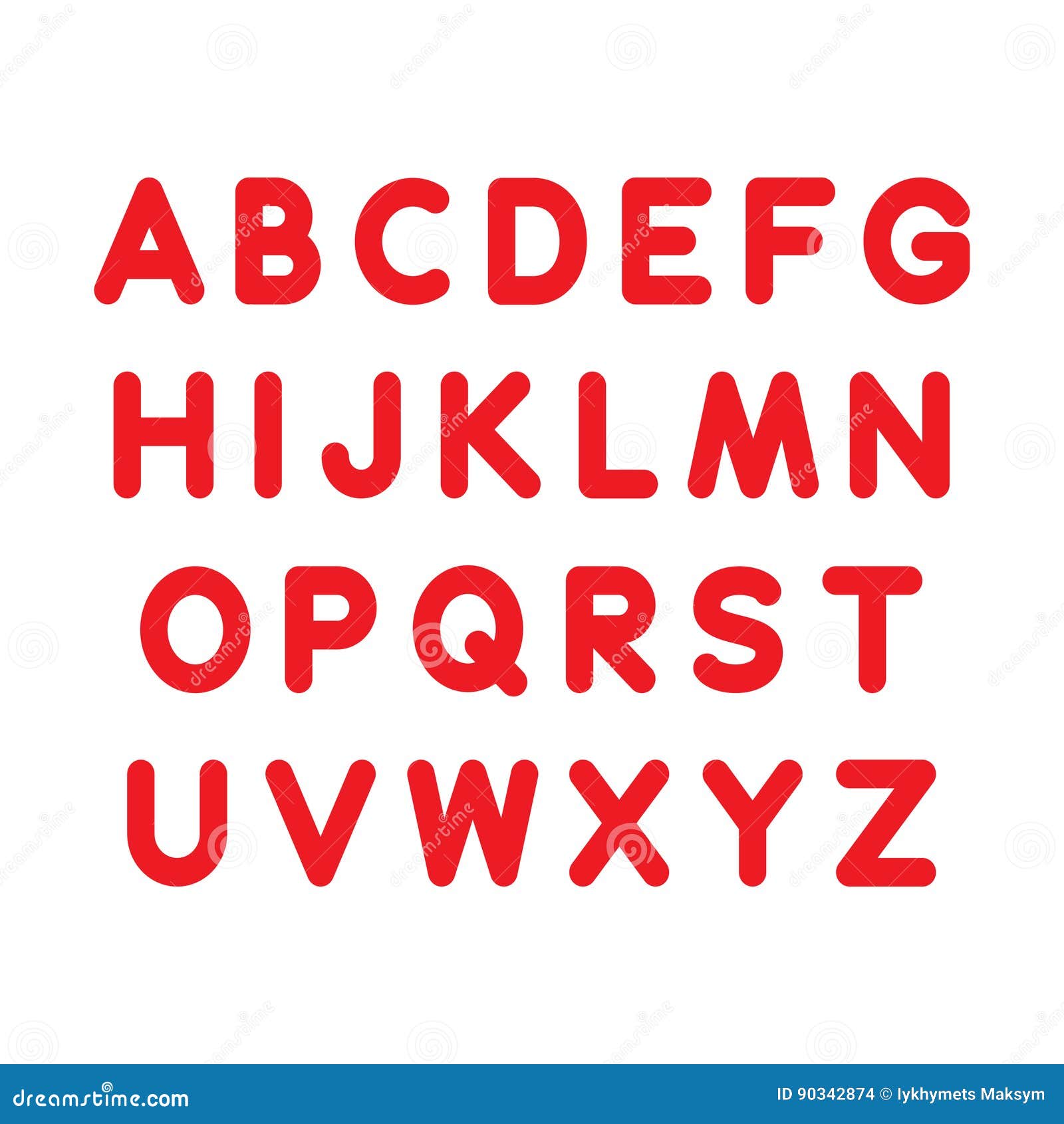 Red Alphabet Set on White Background Stock Illustration - Illustration