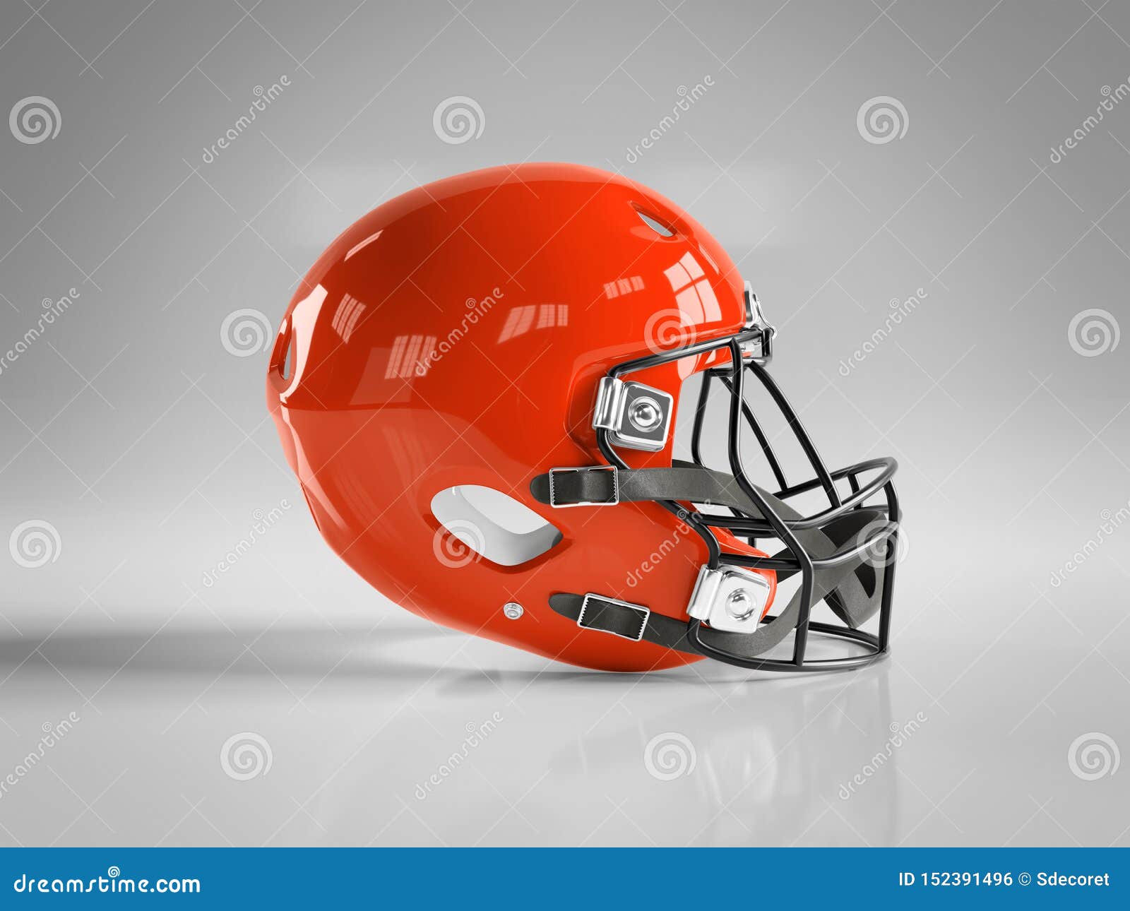 Download Red American Football Helmet Isolated On Grey Mockup 3D ...