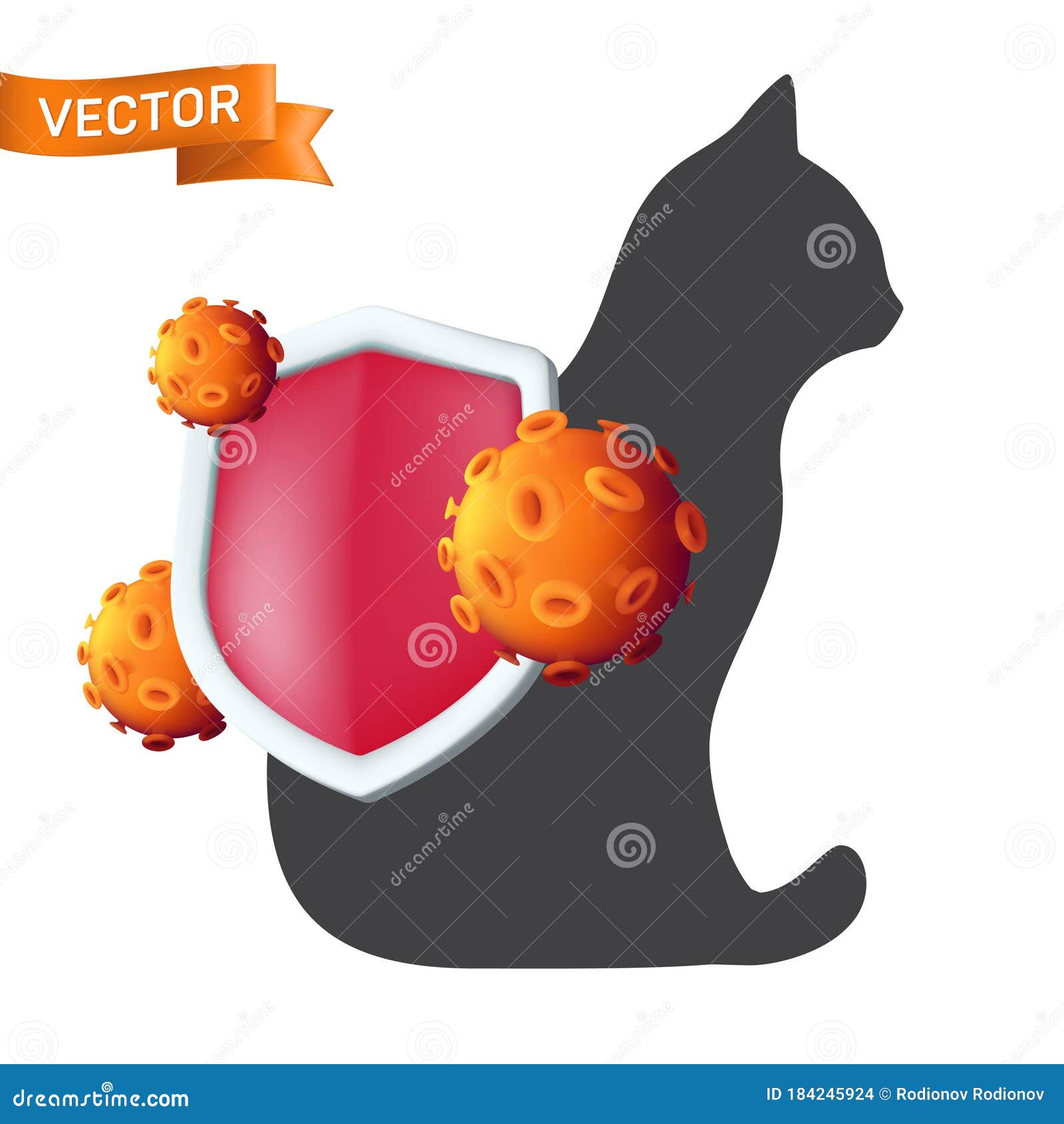 The Red Antibacterial Shield Protects Against Germs or Virus Cells on the  Cat Animal Silhouette. Protective Bacterial and Virus Stock Vector -  Illustration of resistance, illness: 184245924