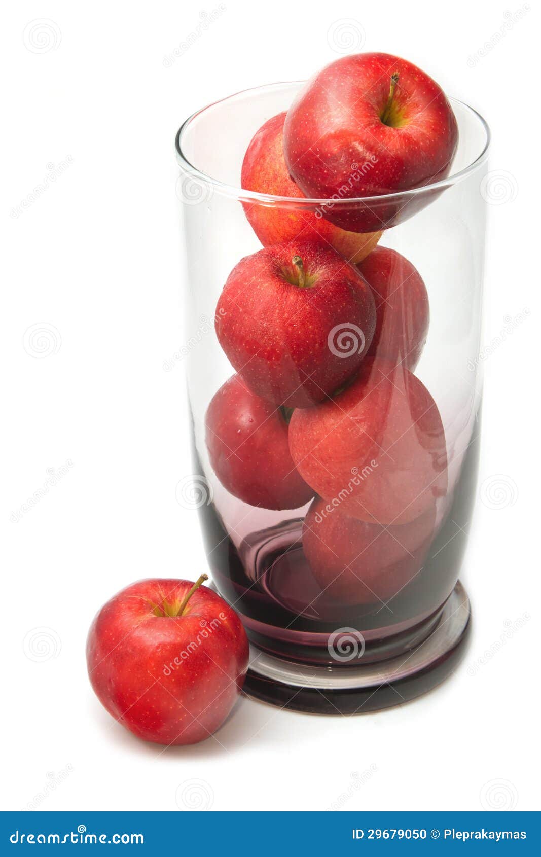 Red apple in glass bowl stock photo. Image of diet, objects 29679050