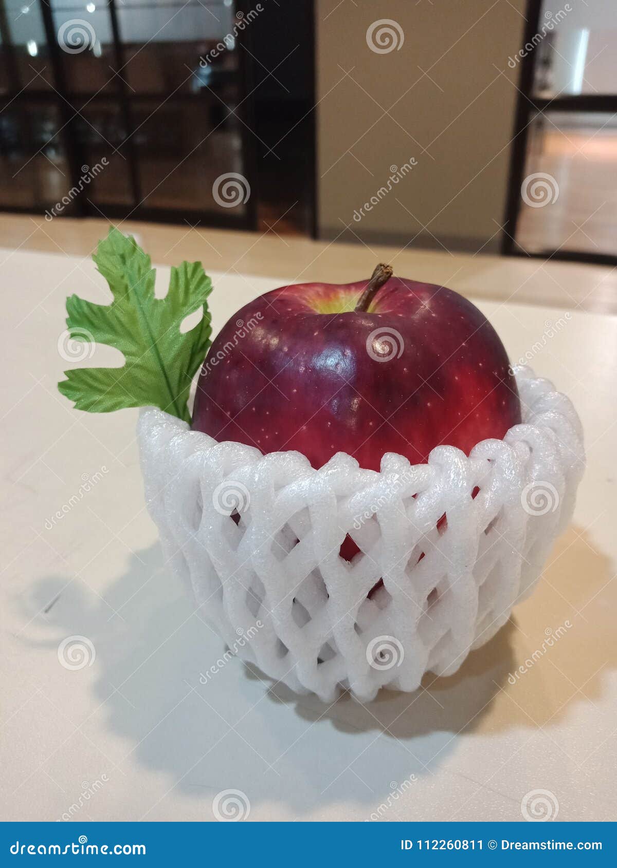 red apple in kitchen