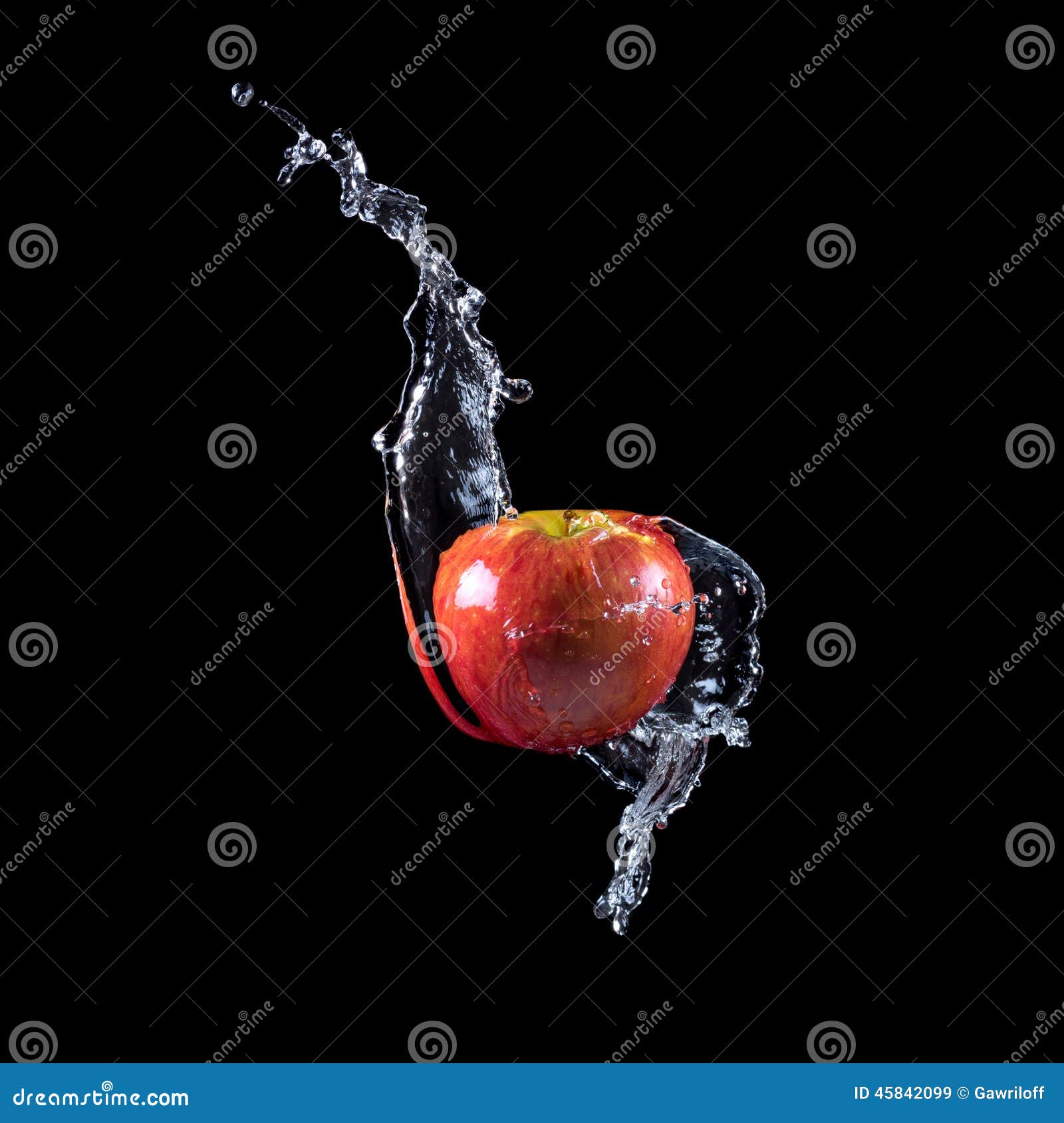 Red Apple Splashing into Water Stock Image Image of clean, background 45842099