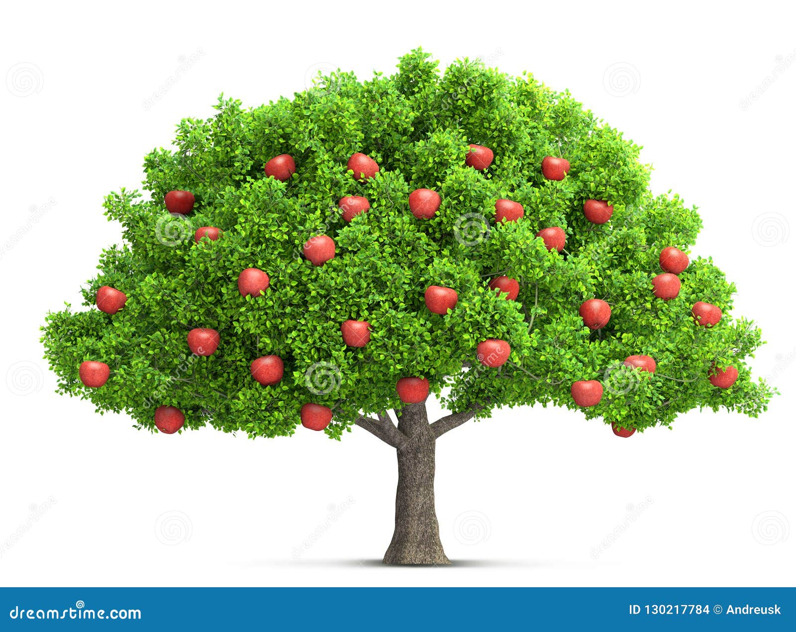 red apple tree  3d 