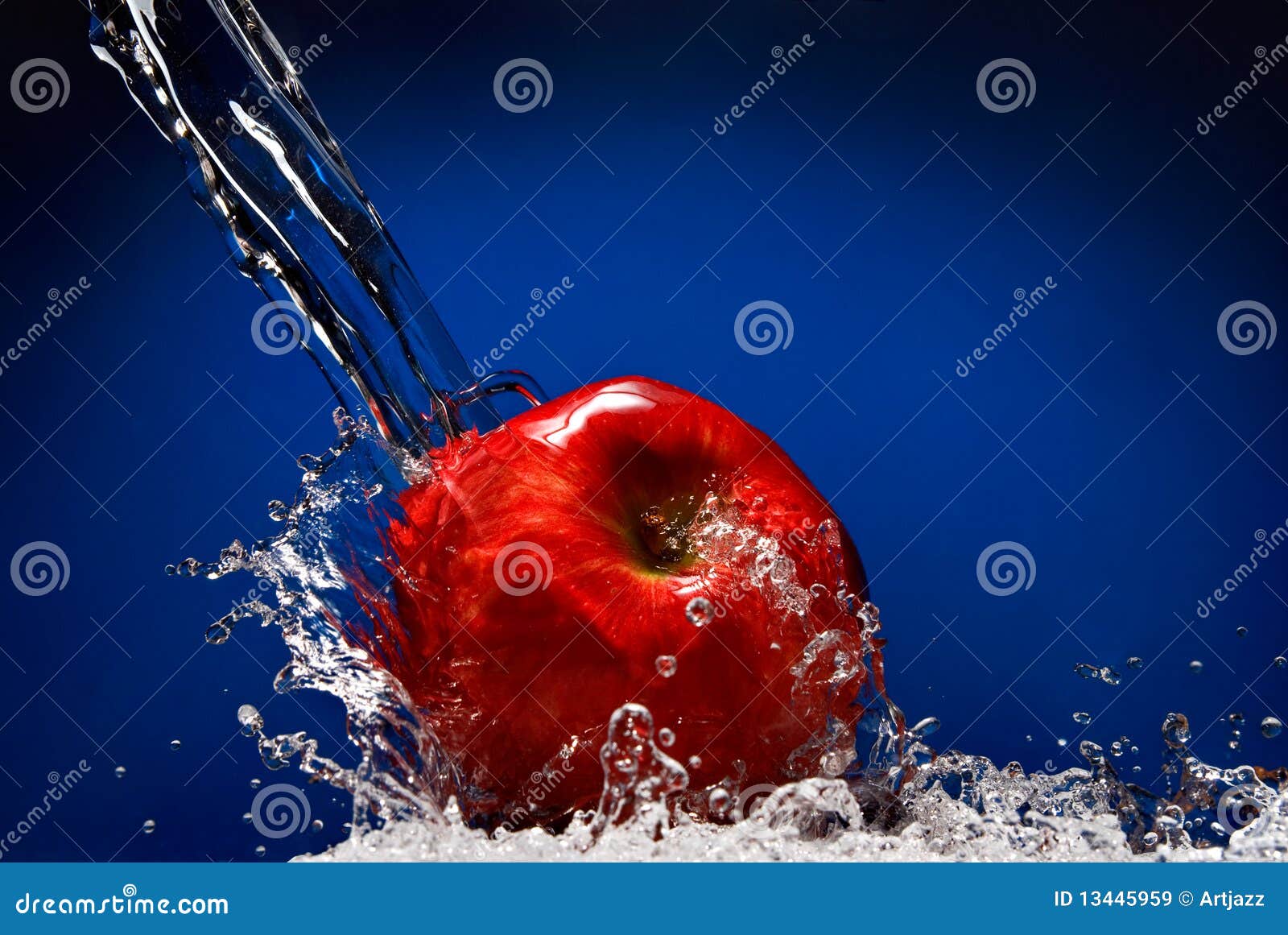 Red Apple with Water Splash Stock Image Image of close, drink 13445959